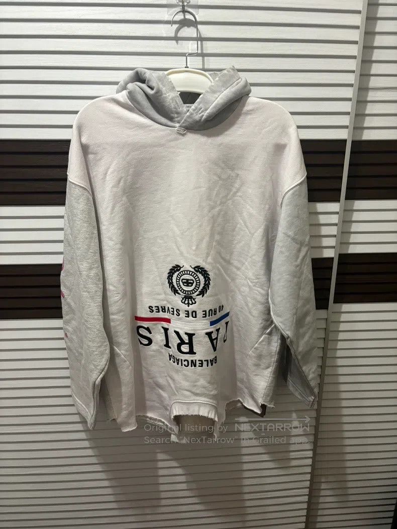 Balenciaga Backward letter print pullover hooded sweatshir