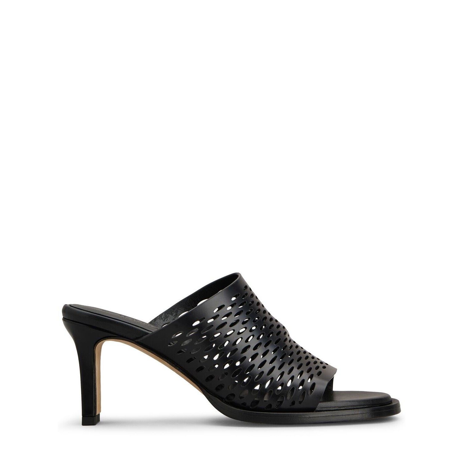 TOD'S $1175 Black Leather 75mm Mules New And Authentic (Wome