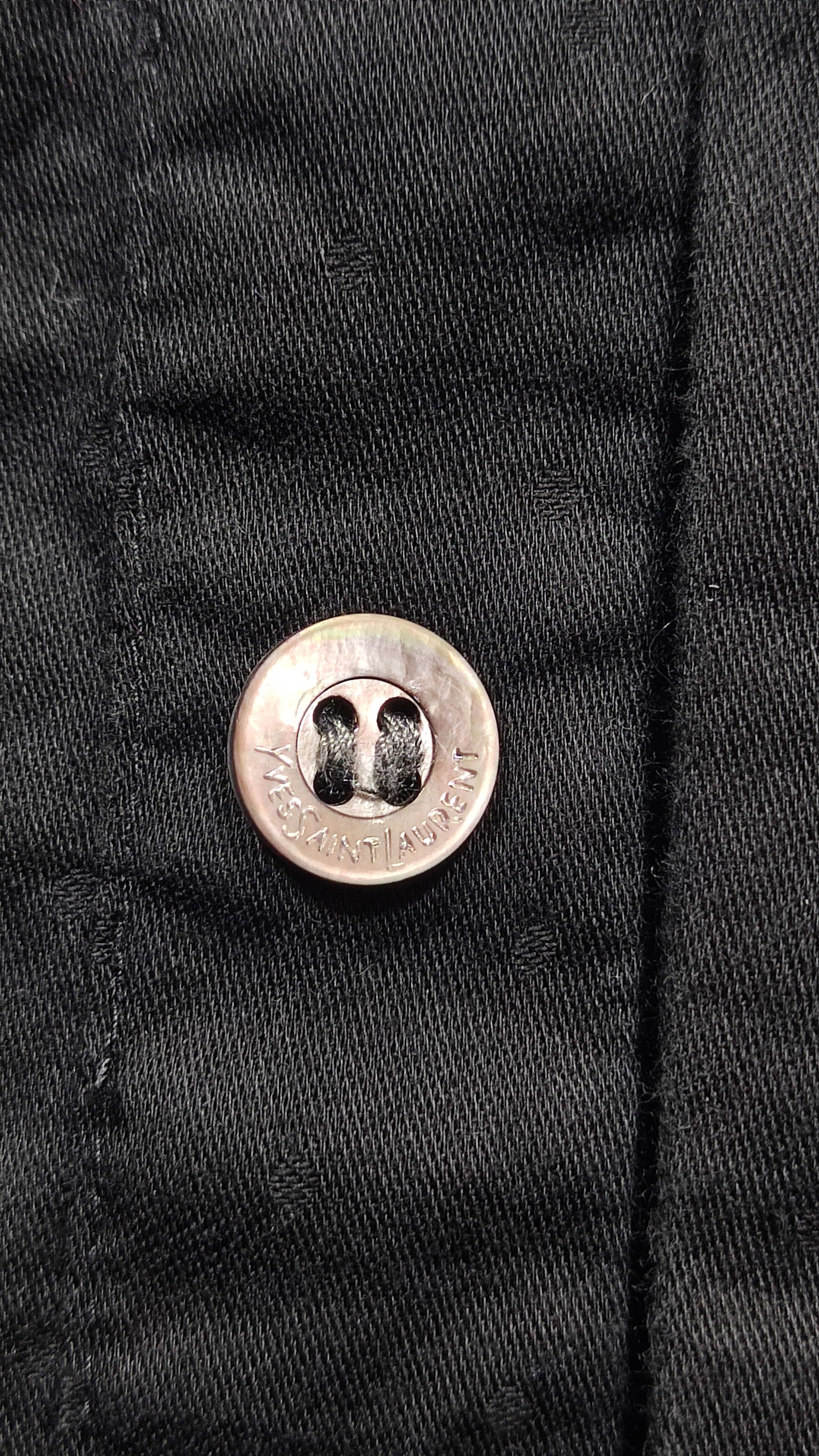 Designer × Yves Saint Laurent YVES SAINT LAURENT BLACK V-NECK BUTTON-UP SHIRT Size M / US 6-8 / IT 42-44 - 10 Thumbnail