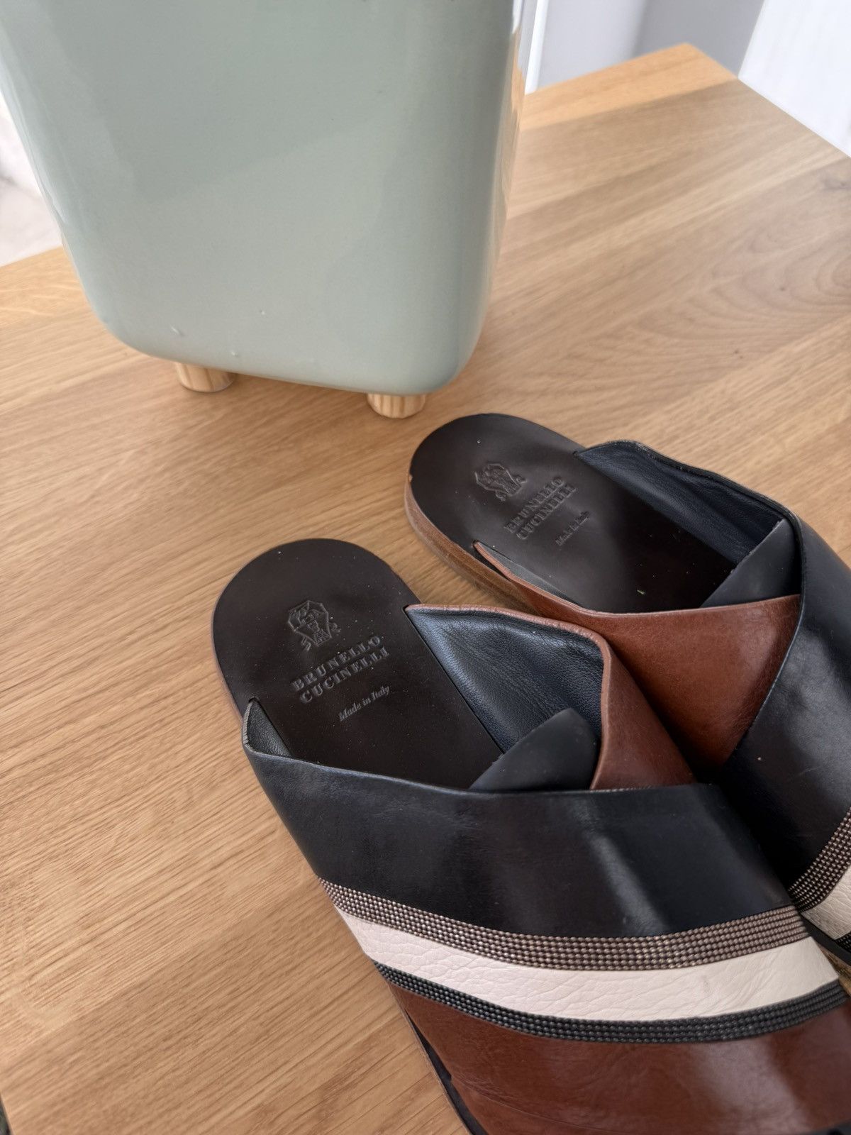 Brunello Cucinelli Brunello Cucinelli suede slides Size US 8 / IT 38 - 3 Thumbnail