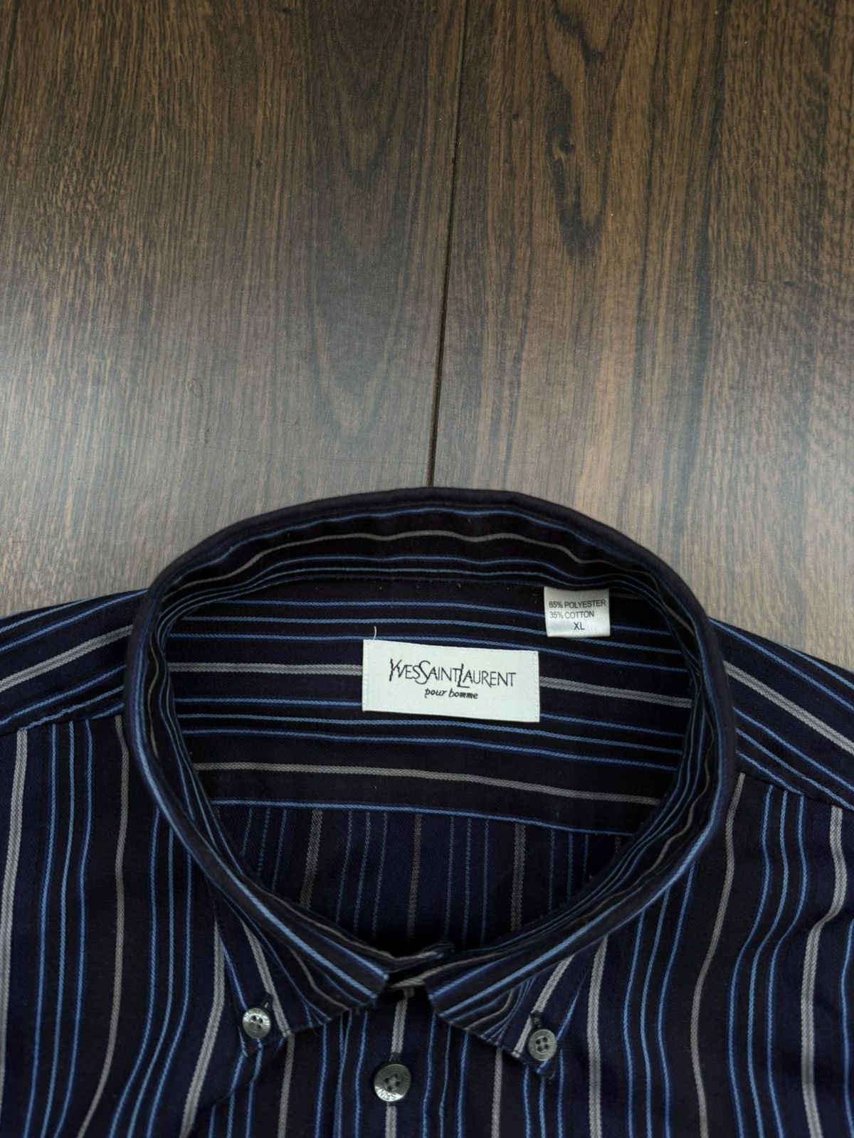 Yves Saint Laurent Vintage YSL YvesSaintLaurent 90s striped short sleeve shirt Size US XL / EU 56 / 4 - 2 Thumbnail