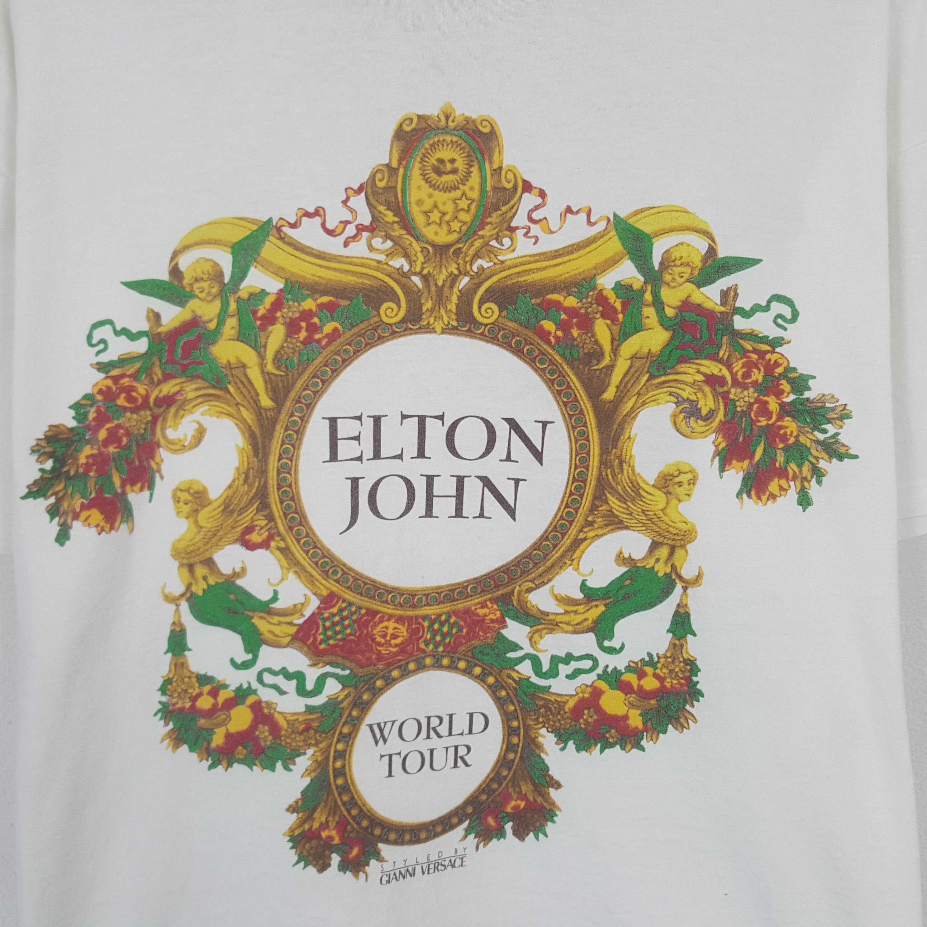 Band Tees Vintage Elton John Gianni Versace World Tour T-shirt Size US L / EU 52-54 / 3 - 2 Thumbnail