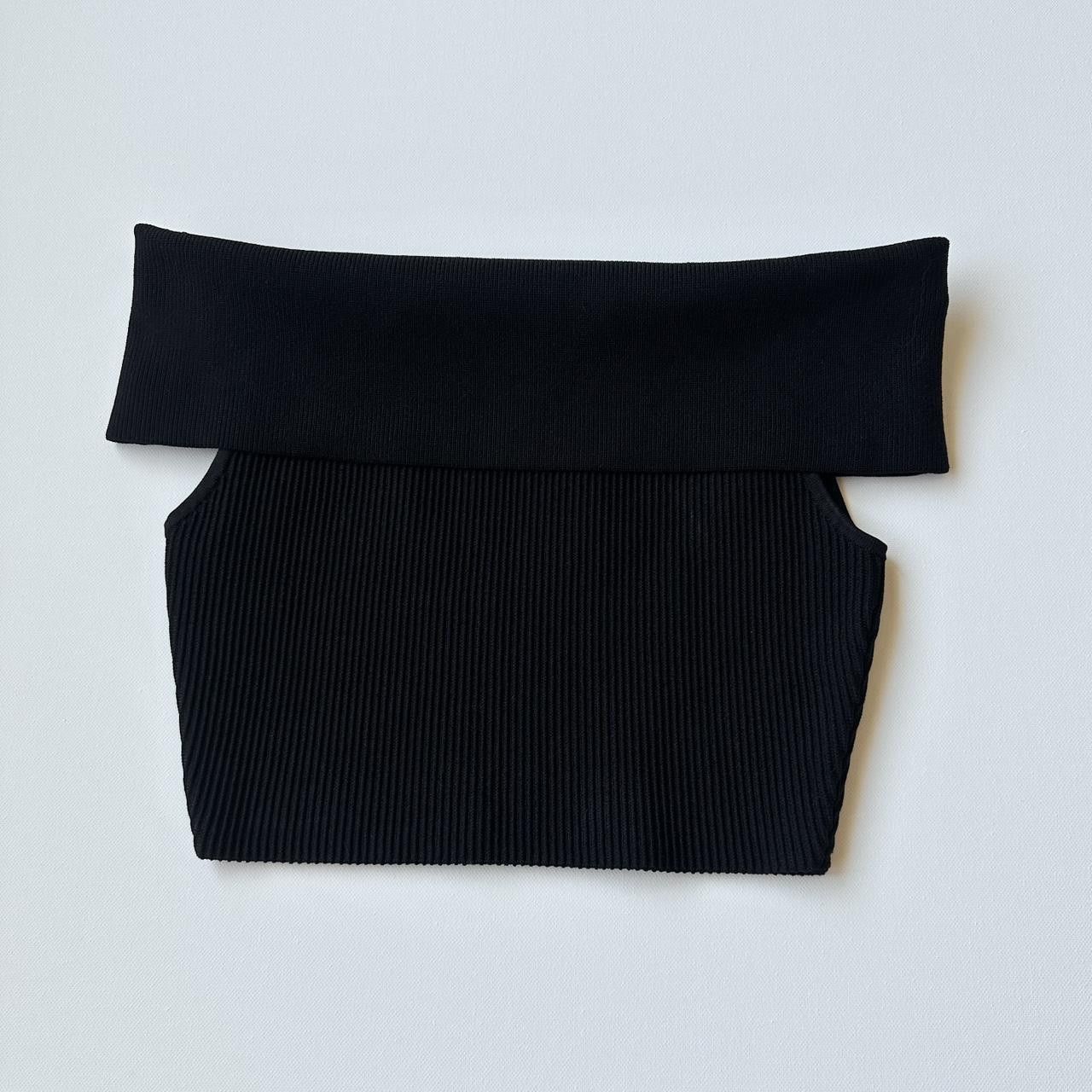 Aritzia Babaton Aritzia Sculpt Knit Black Ribbed Off Shoulder Top Size S / US 4 / IT 40 - 5 Thumbnail