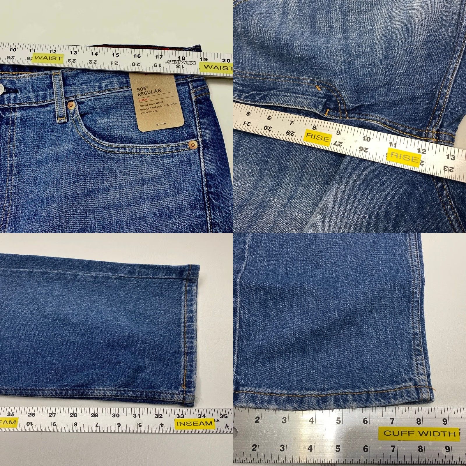 Levi's Levi's 505 Jeans Regular Fit 2-Way Stretch 38x34 Blue Denim Men's Jeans 505 Red Tag NWT 7923 Size US 38 / EU 54 - 9 Thumbnail