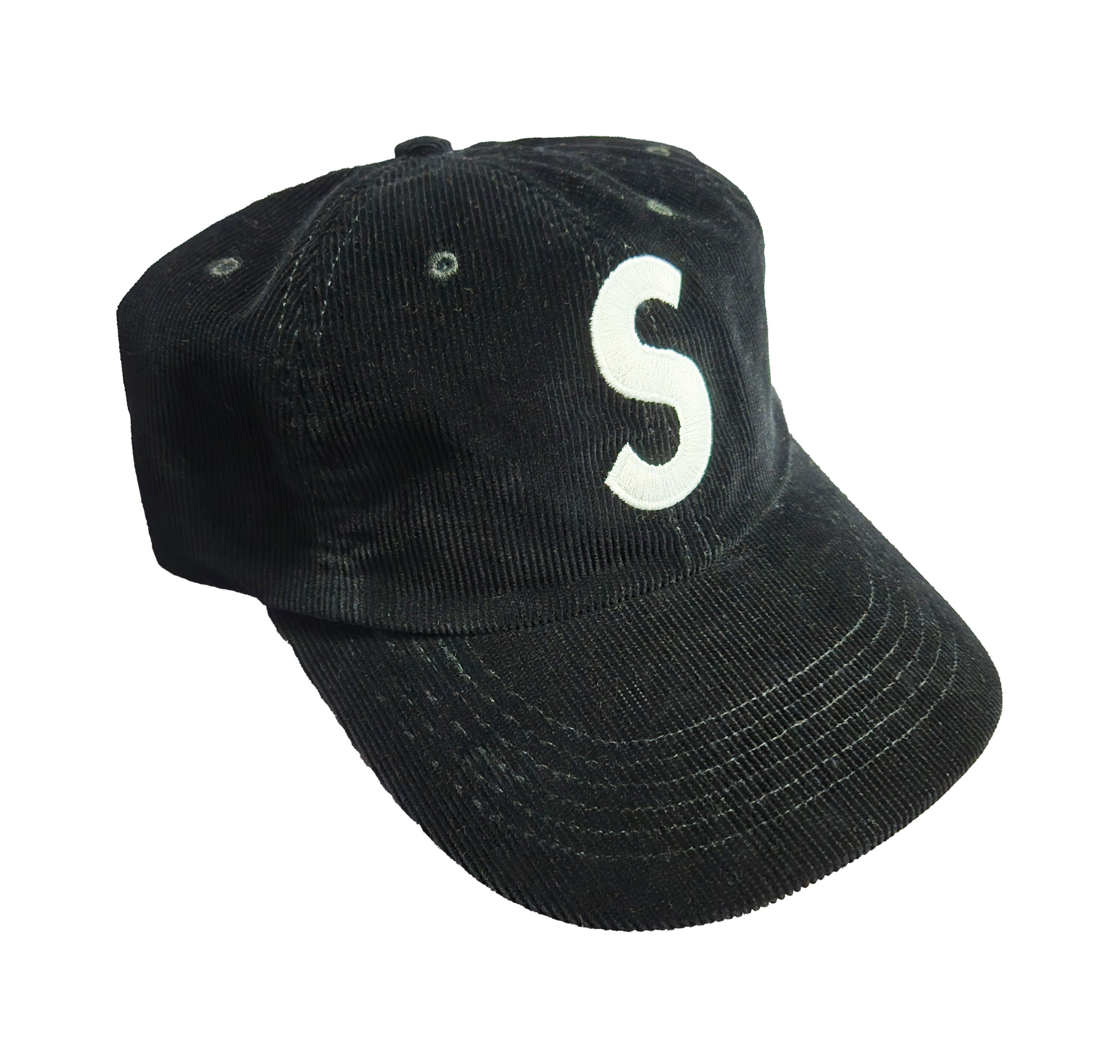 極美品　Supreme　Corduroy　S Logo　6-Panel　ブラック Supreme Classic Logo Corduroy 6-Panel (FW19) - $54