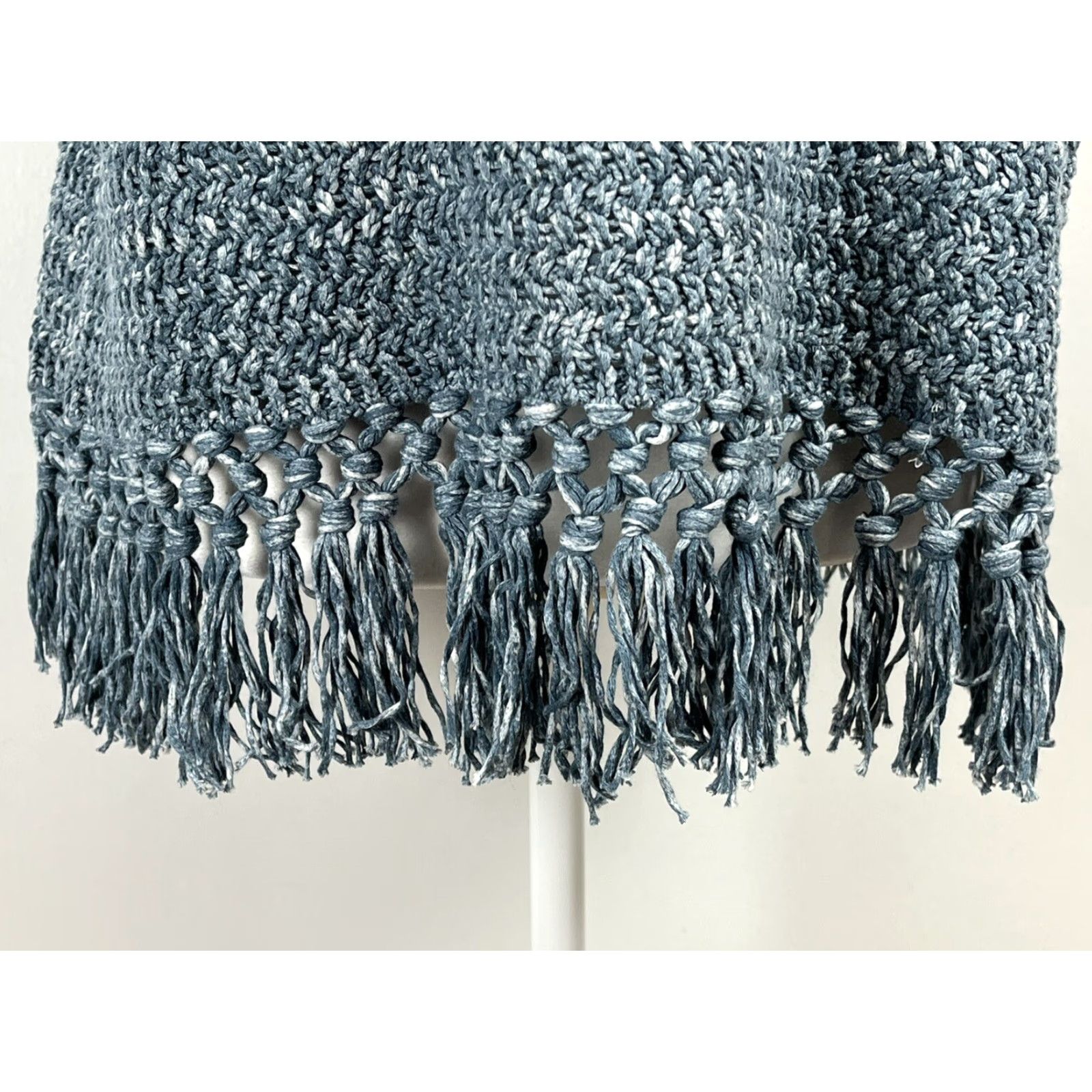 Orvis Orvis Knit Sleeveless Sweater Sz S/M Womens Fringe Blue Coastal Grandma Tassels Beach Winter Fall Spring Summer Pullover Knit Cotton Boxy Size S / US 4 / IT 40 - 6 Thumbnail