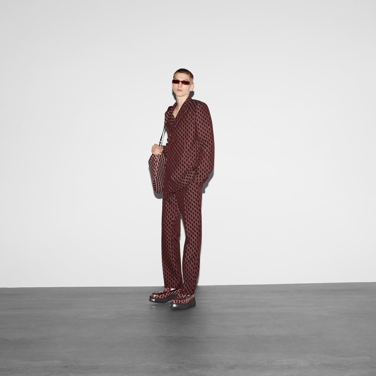Gucci o1loc1c1125 792325 Wool Jacket With GG Shadow in Multicolor Size US M / EU 48-50 / 2 - 5 Thumbnail