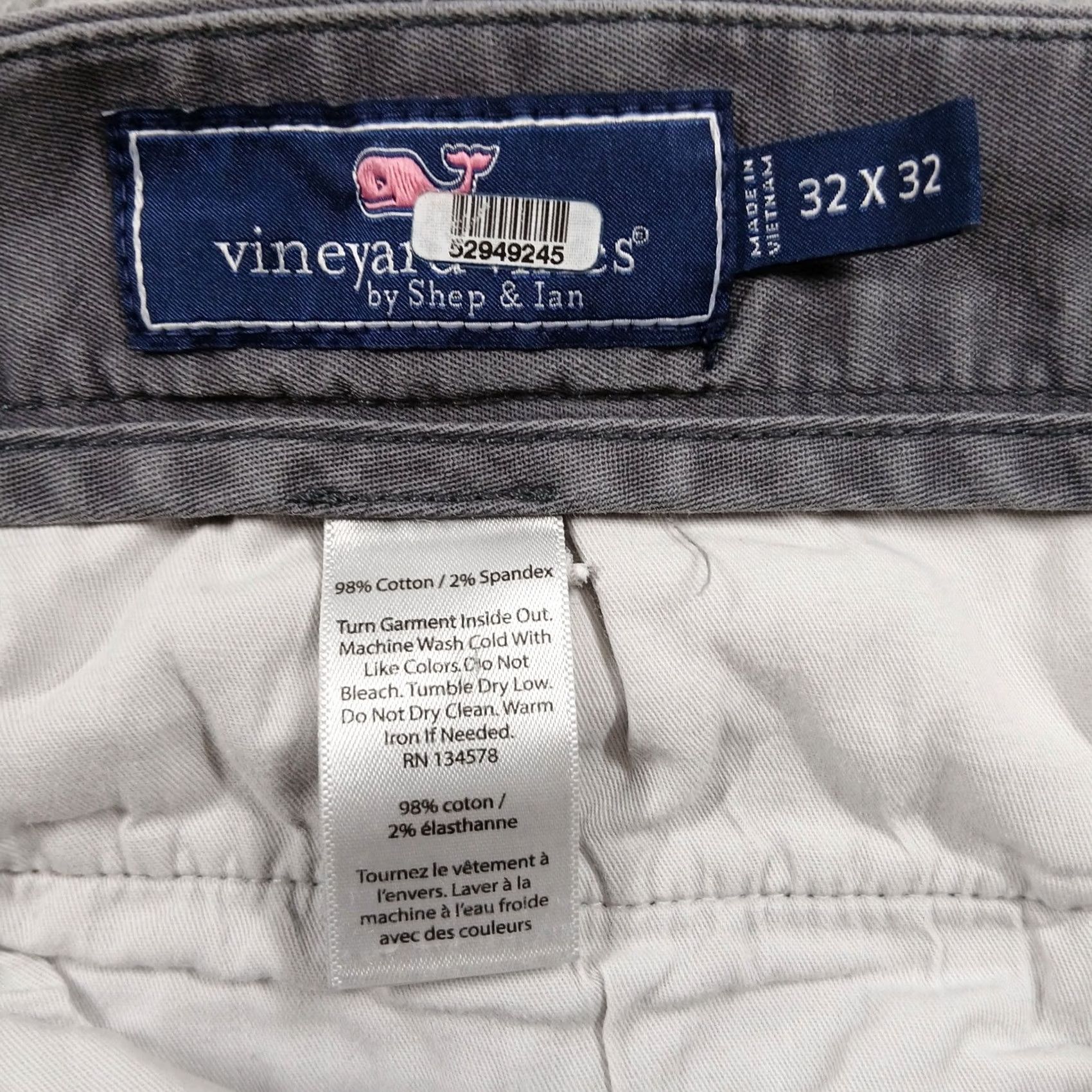 Vineyard Vines Vineyard Vines Chino Pants Breaker Straight 32 x 32 Grey Mens Regular Stretch Cotton Blend Pockets Logo Size US 32 / EU 48 - 4 Thumbnail