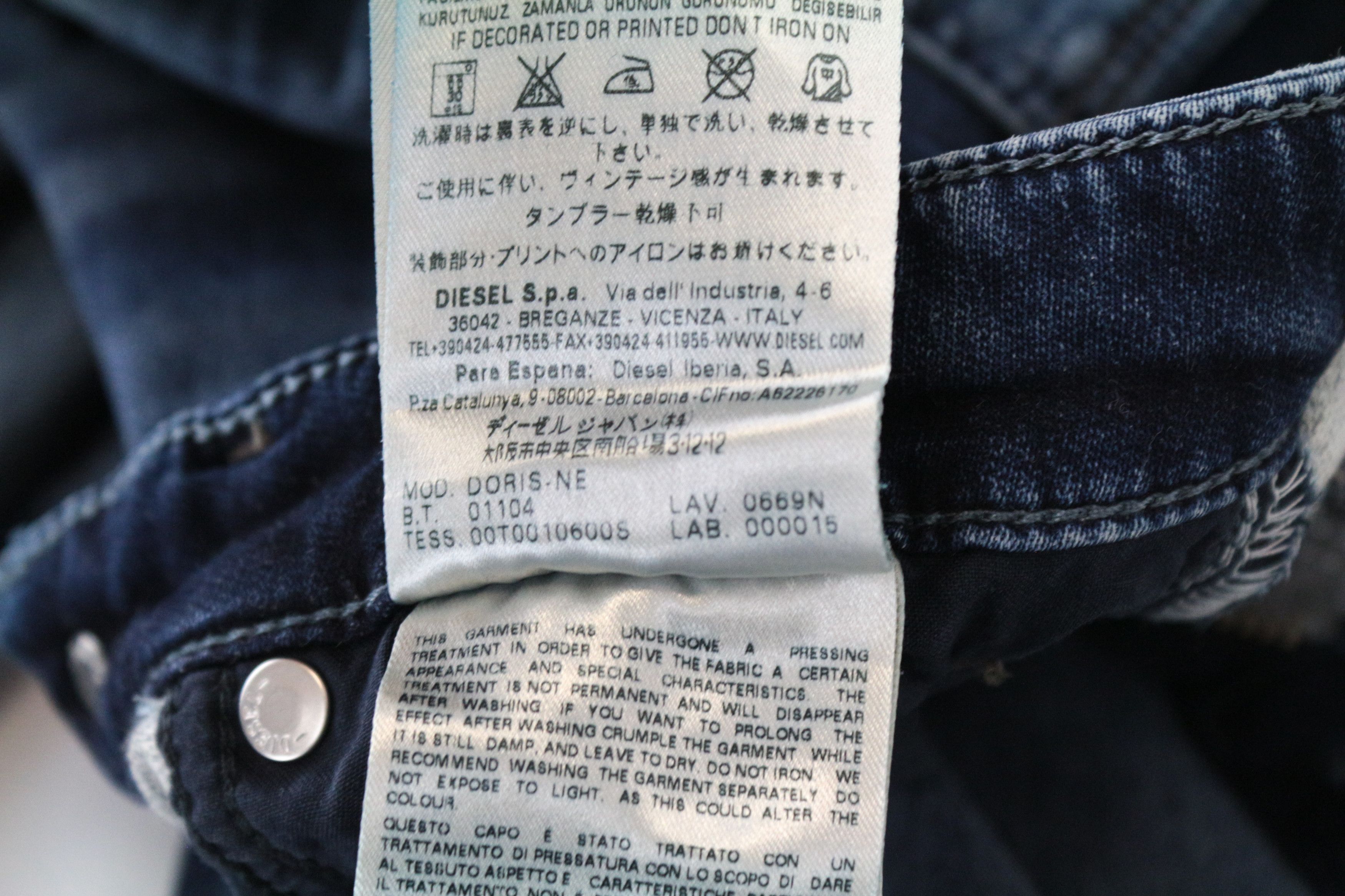 Diesel DORIS-NE 0669N W25 Blue Stretch Jeans 63787 Size 25" / US 0 / IT 36 - 7 Thumbnail