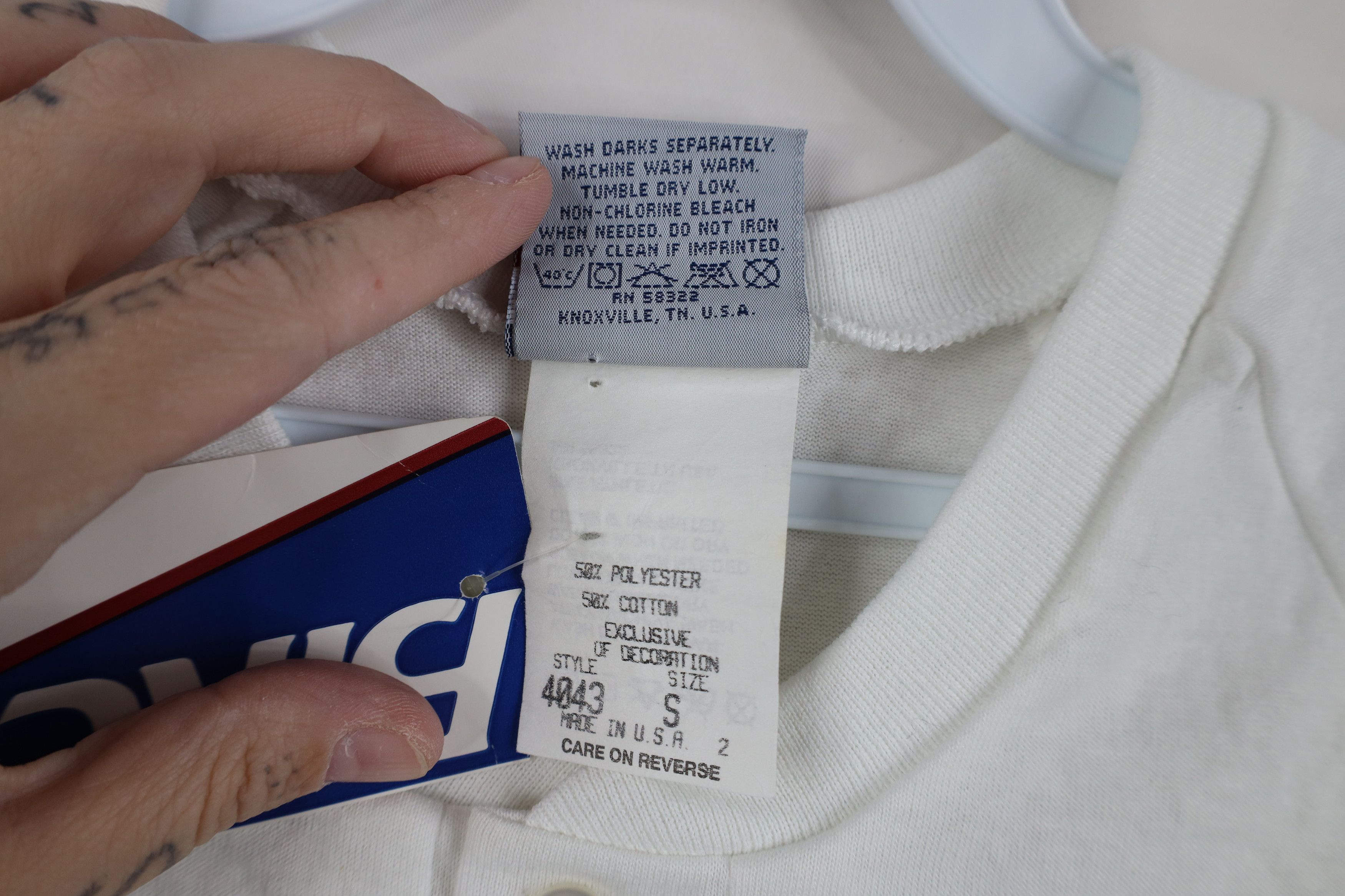 Vintage Deadstock Vintage 80s 90s Bike Henley T-Shirt White USA Size US S / EU 44-46 / 1 - 8 Thumbnail