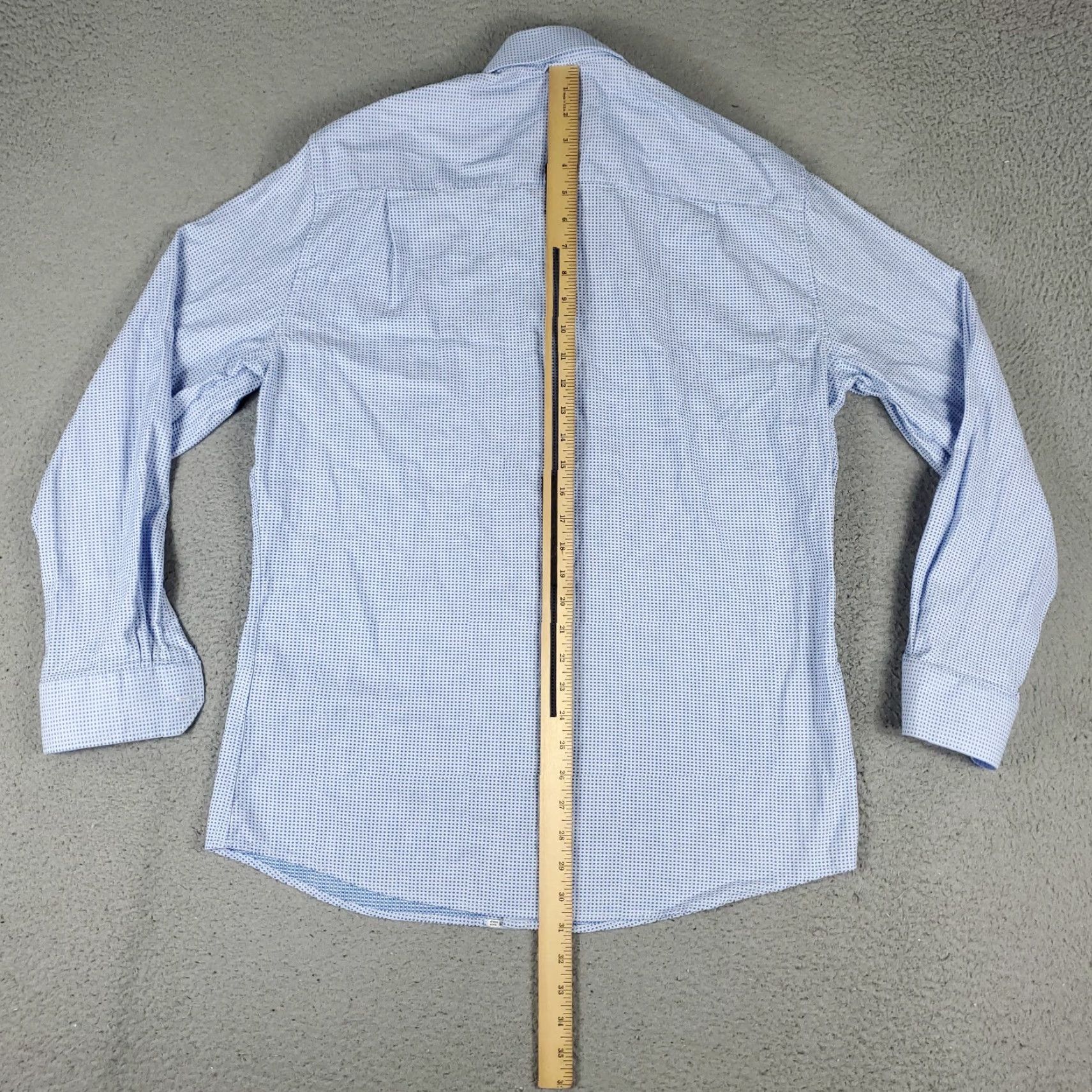Vintage Duchamp Mens Dress Shirt Blue 17.5 XL Long Sleeve Button Up Collared 100% Cotton Size 46R - 3 Thumbnail