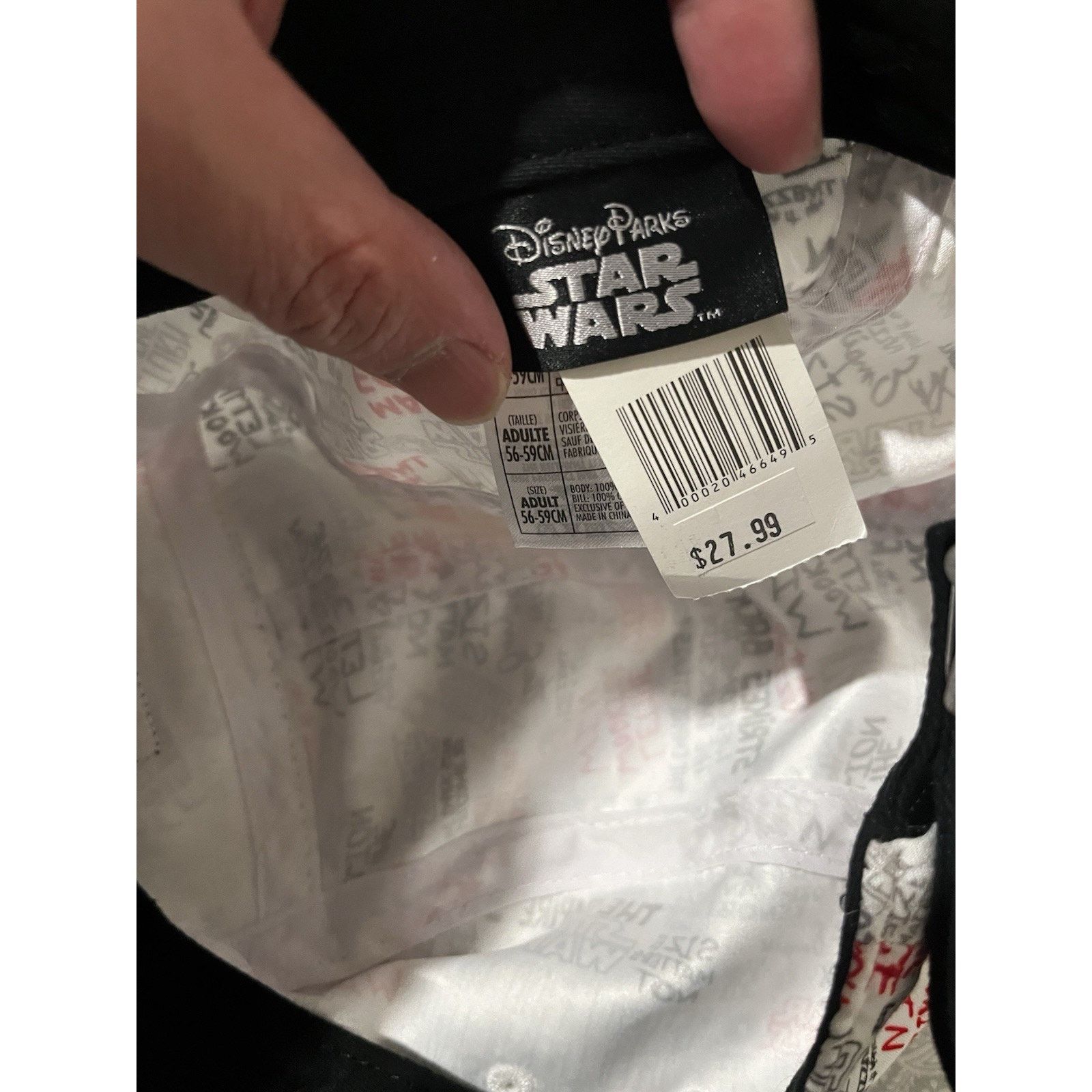 Disney Disney Parks Star Wars 5 Panel Hat Quote Print Snapback BNWT Size ONE SIZE - 6 Thumbnail