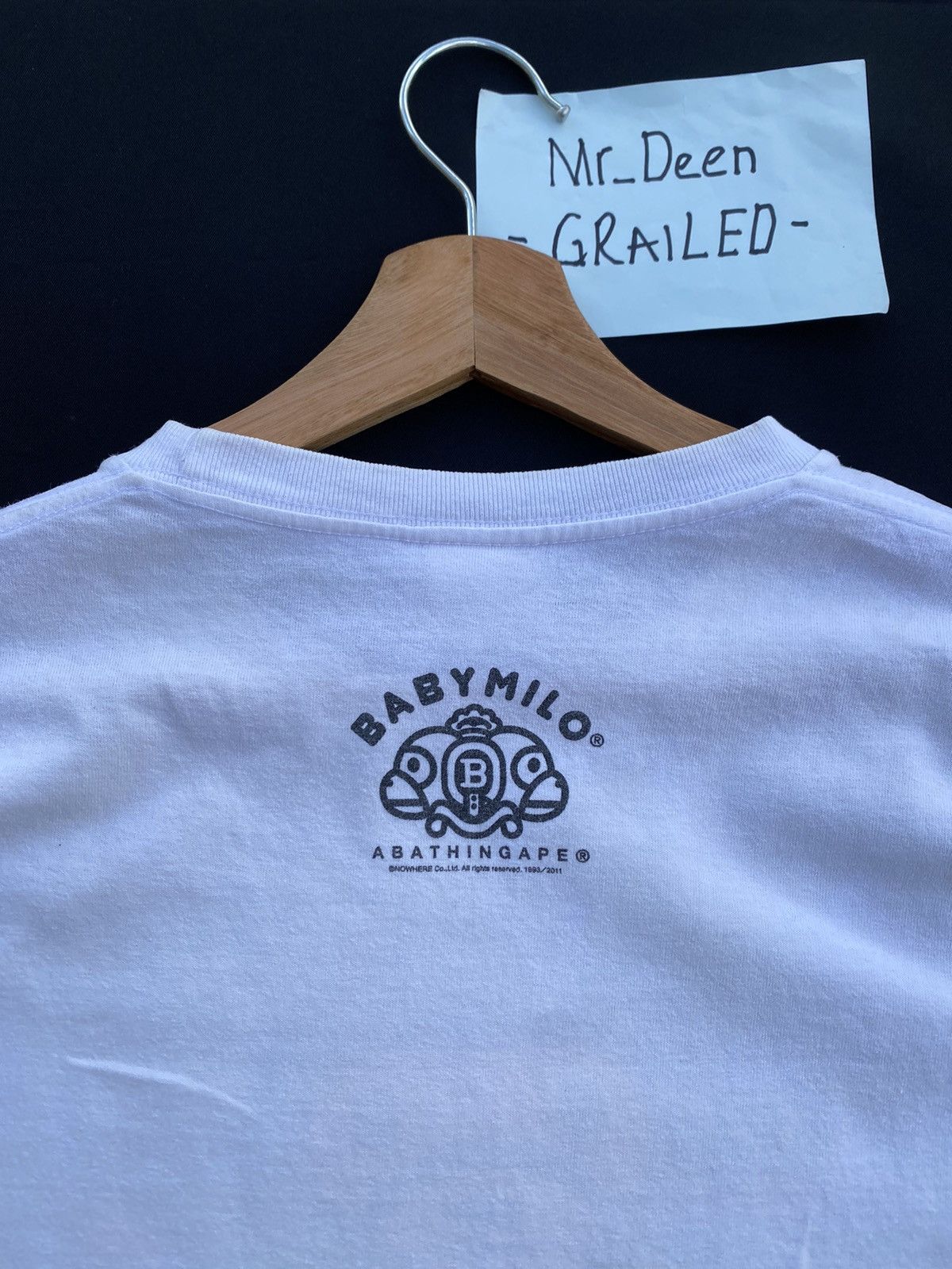 Bape Rare!! A BATHING APE Baby Milo White T-shirts Size US S / EU 44-46 / 1 - 21 Thumbnail