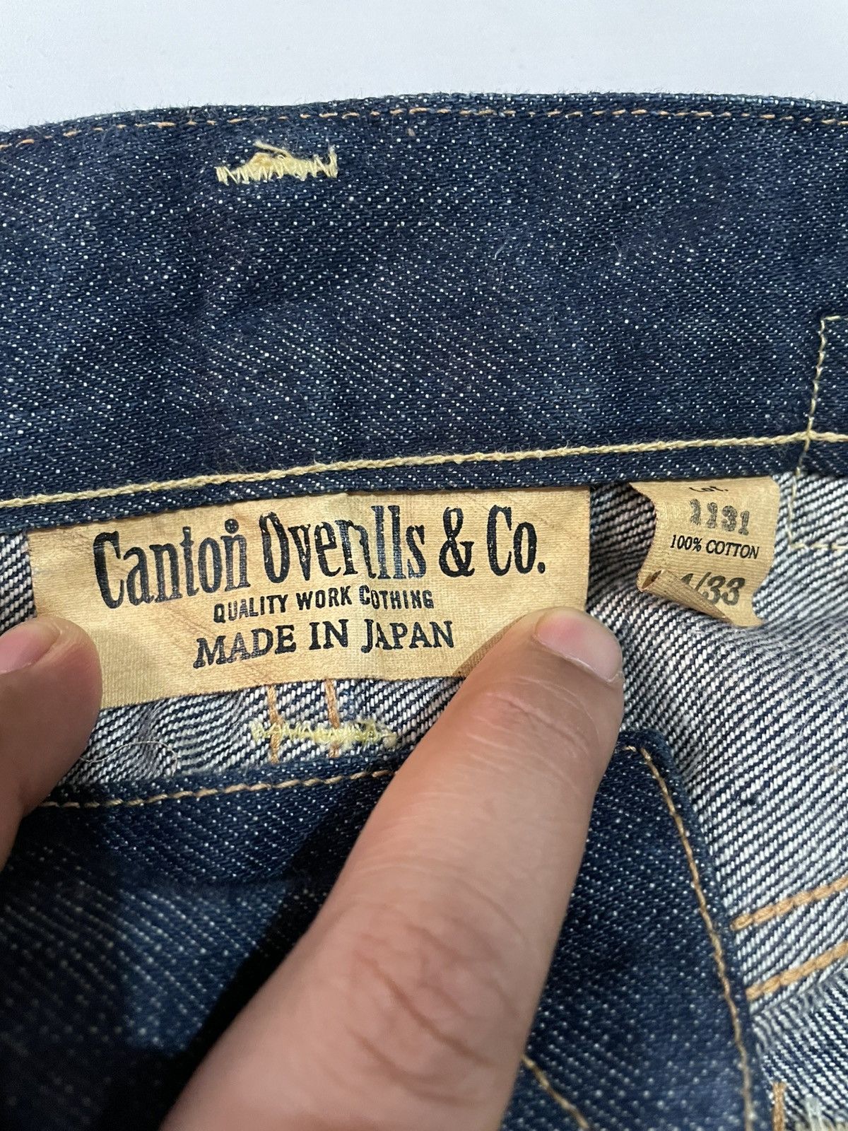 Japanese Brand Canton Overalls & Co Denim Work Pants With Buckle Back Size US 34 / EU 50 - 14 Thumbnail