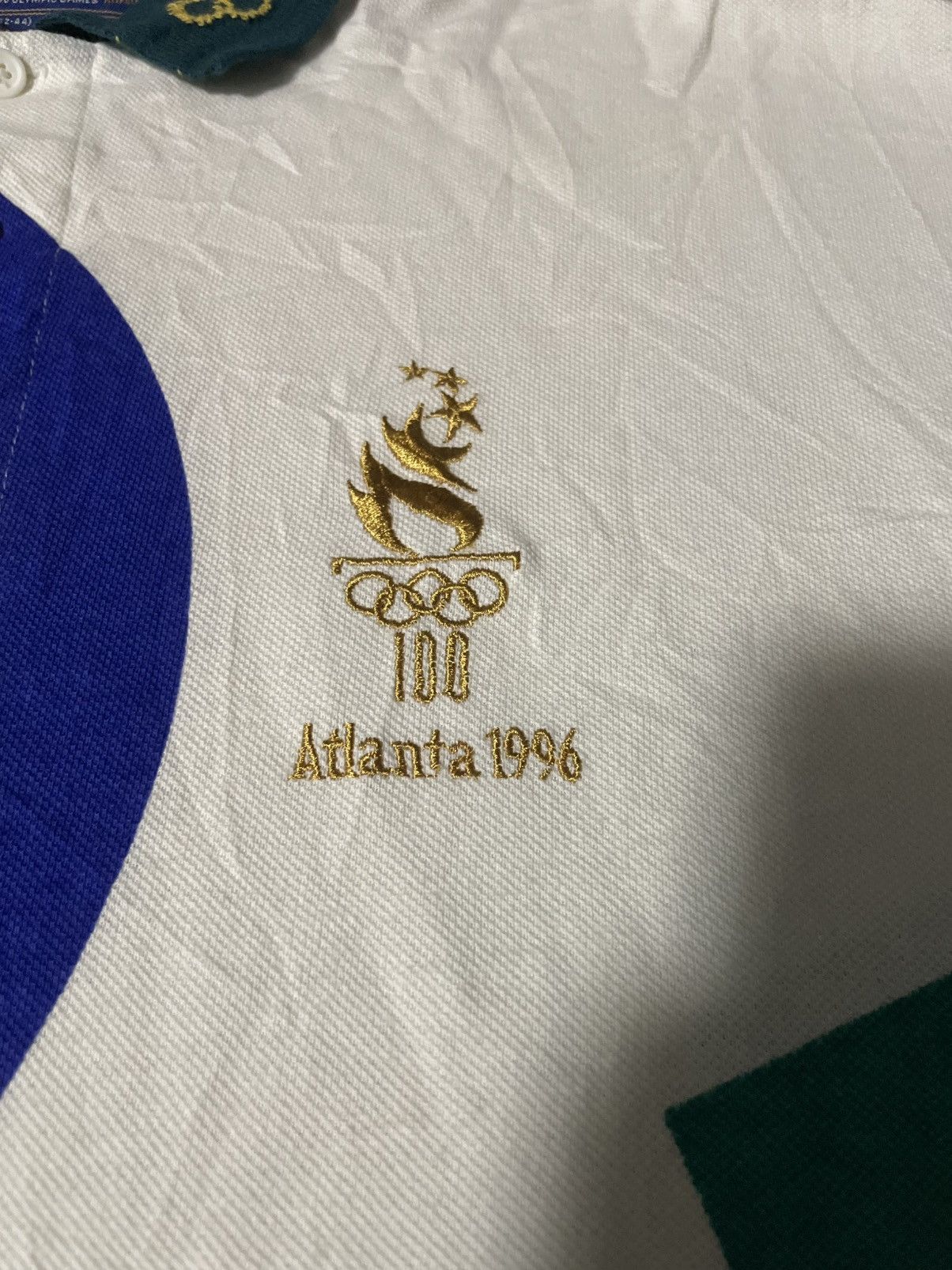 USA Olympics Vintage Atlanta Olympic 1996 Polo T Shirt Size US L / EU 52-54 / 3 - 3 Thumbnail