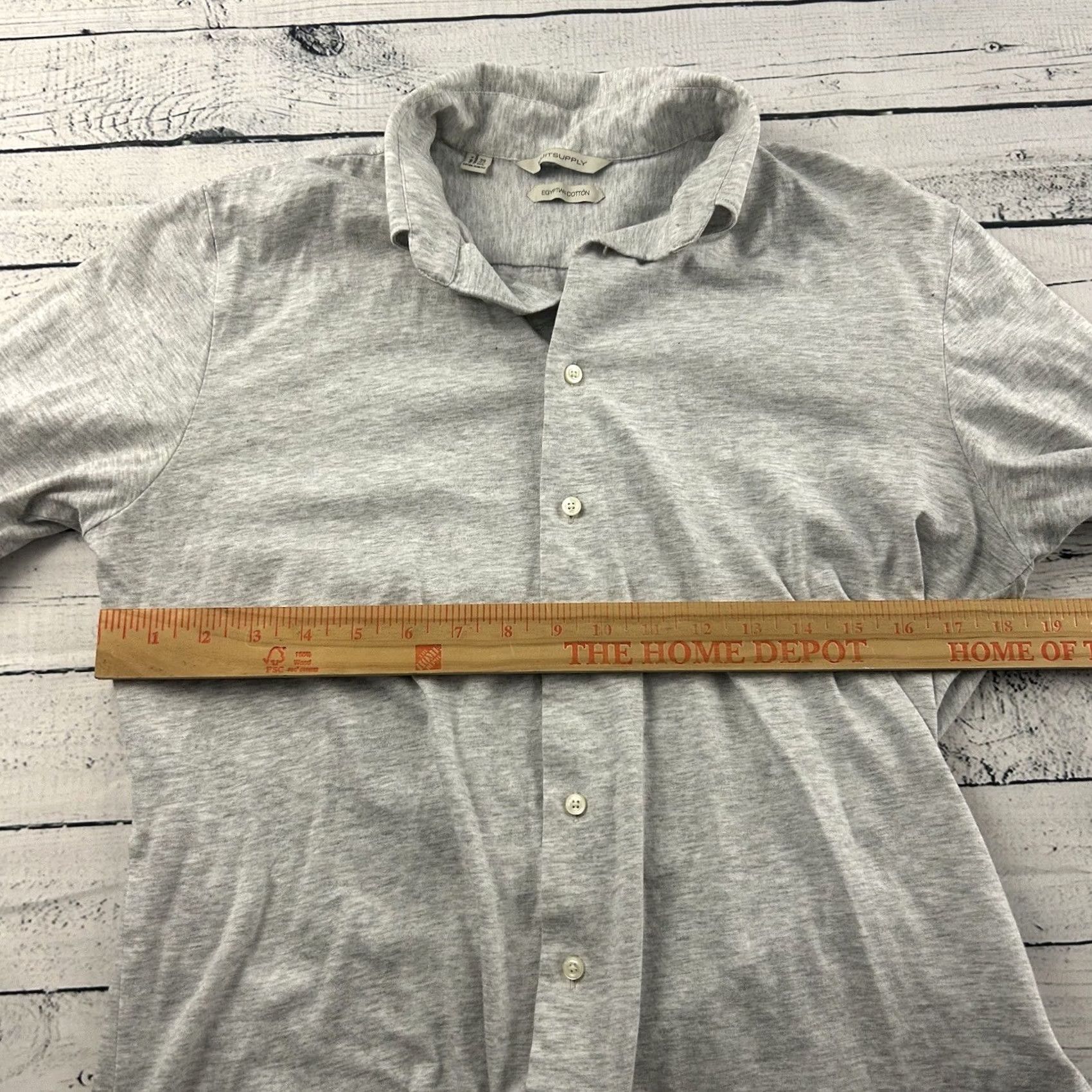 Suitsupply Suitsupply Extra Slim Fit Long Sleeve Button-Up Shirt Men's 39 Gray Size US L / EU 52-54 / 3 - 4 Thumbnail