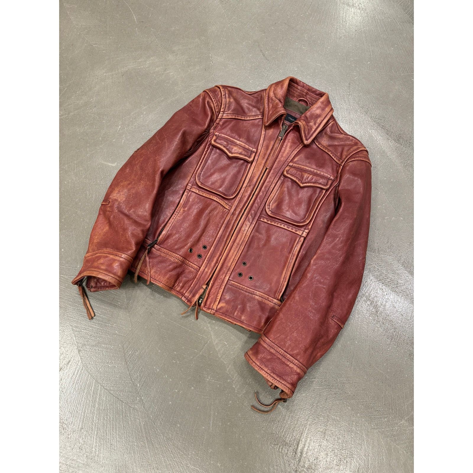 Dsquared2 A/W2004 Dsquared2 runway faded leather jacket Size US L / EU 52-54 / 3 - 3 Thumbnail