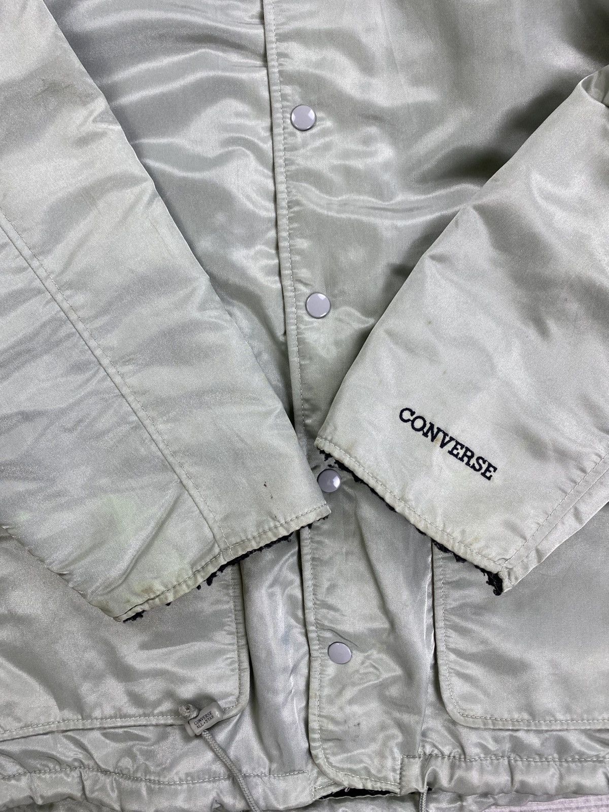 Converse × Japanese Brand × Vintage Vintage 90s Converse Big Logo Lined Sherpa Hoodie Jacket Size US L / EU 52-54 / 3 - 8 Thumbnail