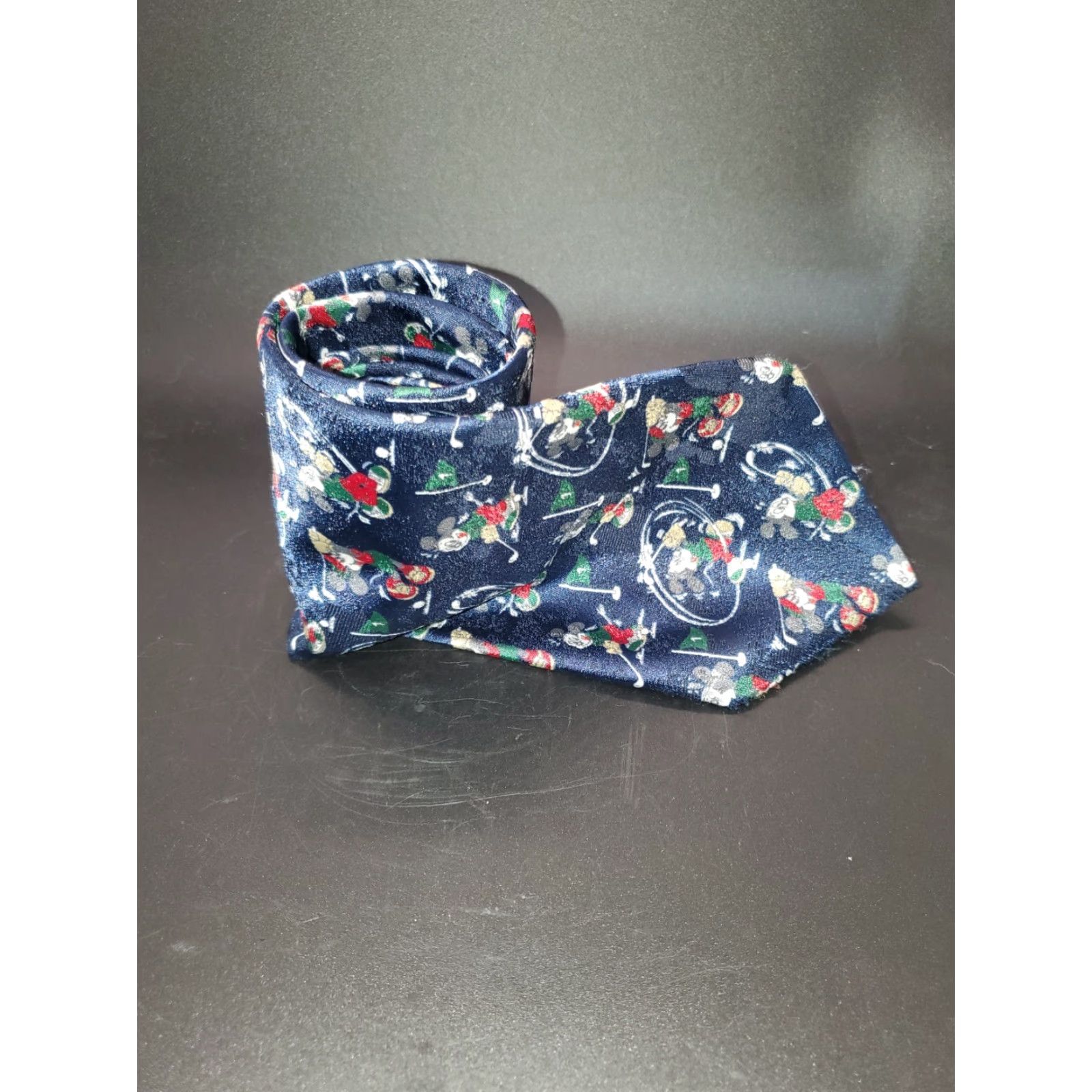 Disney VINTAGE Atlas Design Disney Golfing Tie Mickey Mouse & Co Red 100% Silk Silk Embroidered Men Tie Classic 57-60 in. AU? Size ONE SIZE - 4 Thumbnail