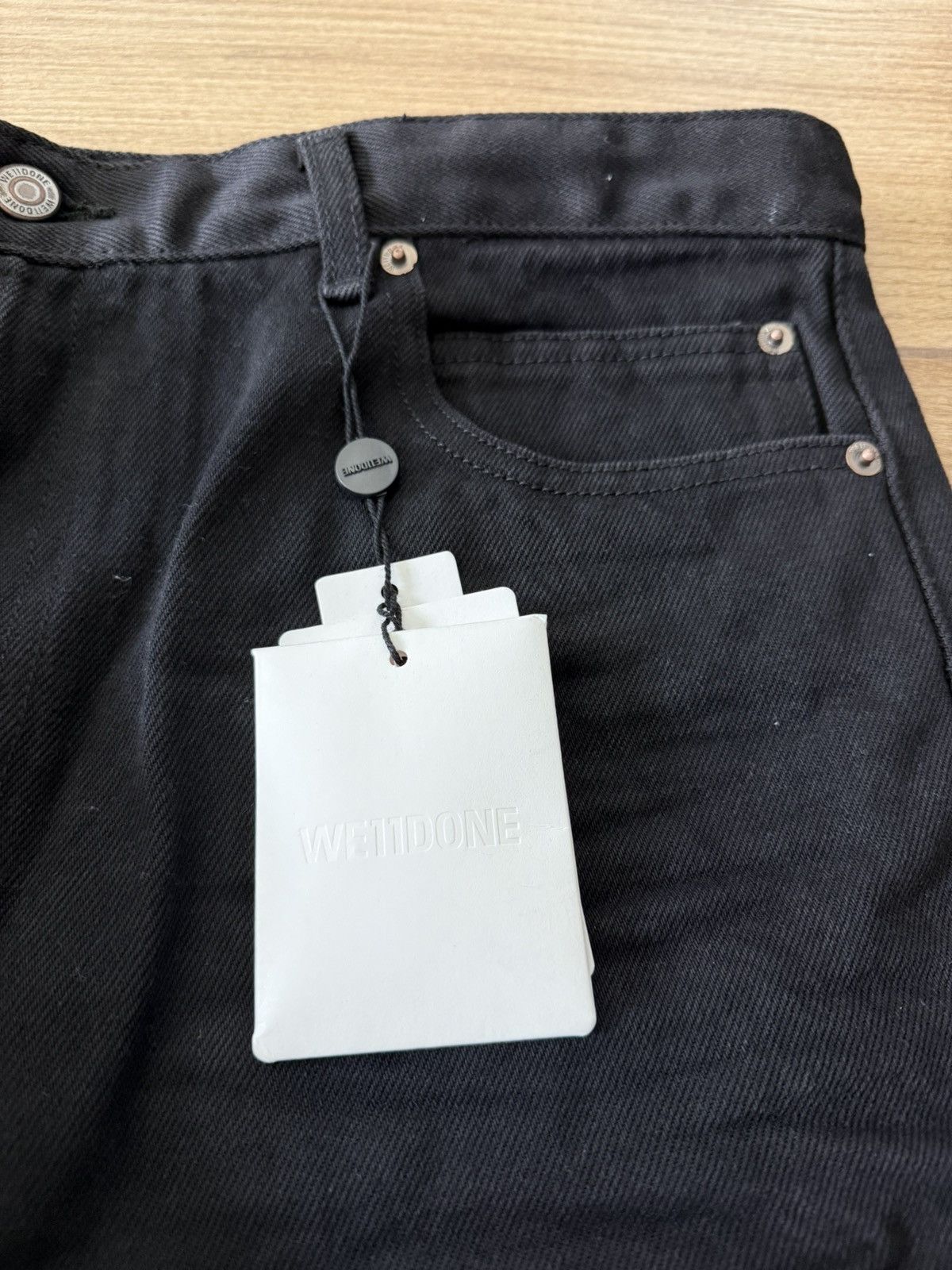 WE11DONE We11done wrinkled low-rise work denim pants Size US 33 - 4 Thumbnail