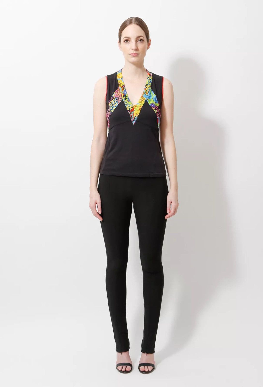 Paris Multicolor Floral Tank Top 2004 Vintage 2000s