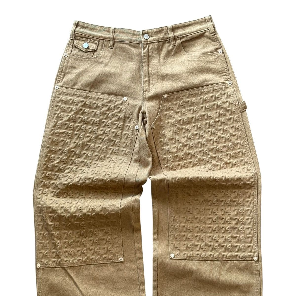 74 Is War 74 is War Khaki Carpenter Denim Pants Size US 34 / EU 50 - 2 Thumbnail
