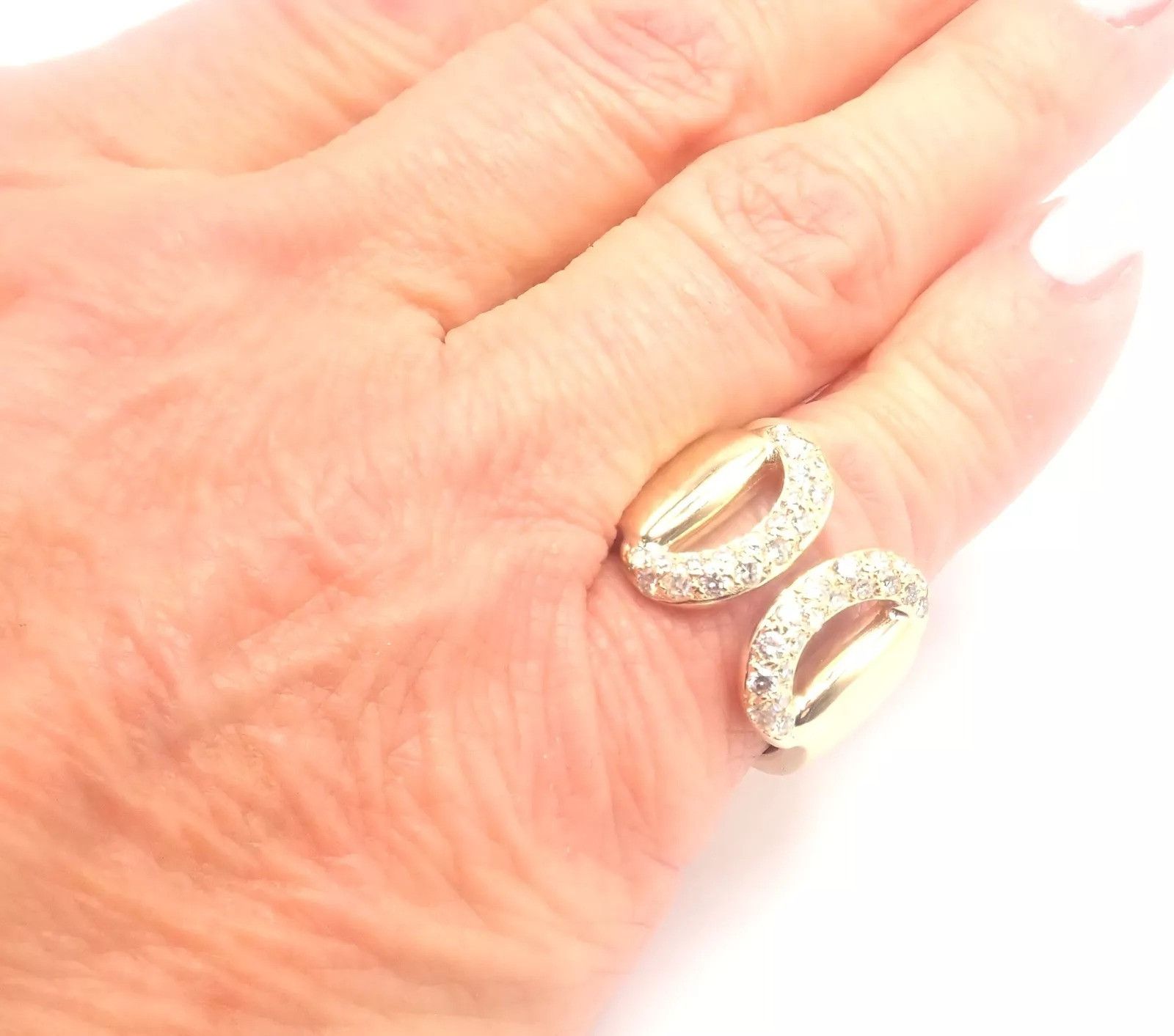 Hermes Hermes 18k Yellow Gold Diamond Horse bit Wide Band Ring Size ONE SIZE - 9 Thumbnail