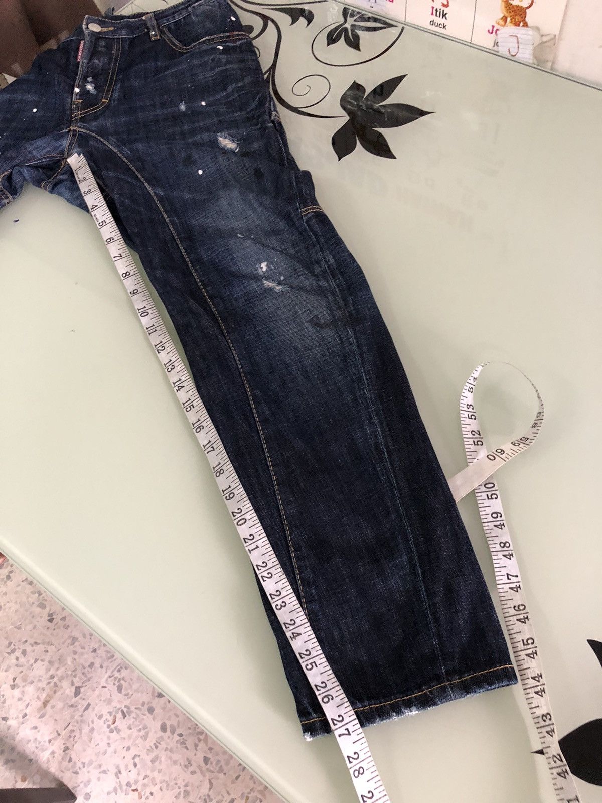 Dsquared2 Nice❗️Dsquared Splash Paint Distressed Denim Curve Cut Size US 28 / EU 44 - 23 Thumbnail