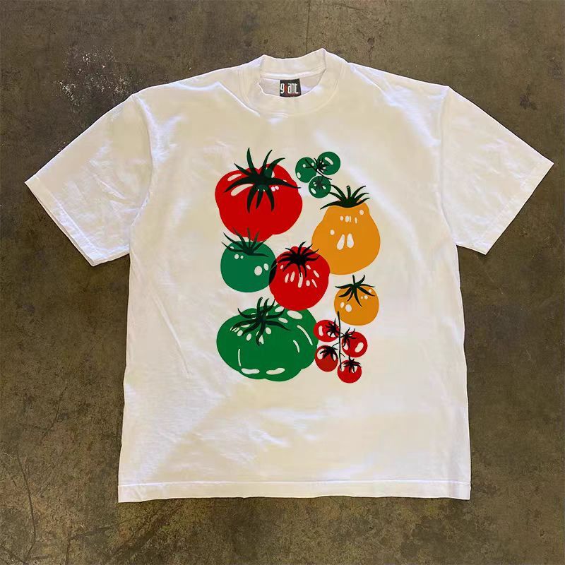 Japanese Brand × Vintage White street washed retro fruit tomato print t-shirt Size US M / EU 48-50 / 2 - 1 Thumbnail