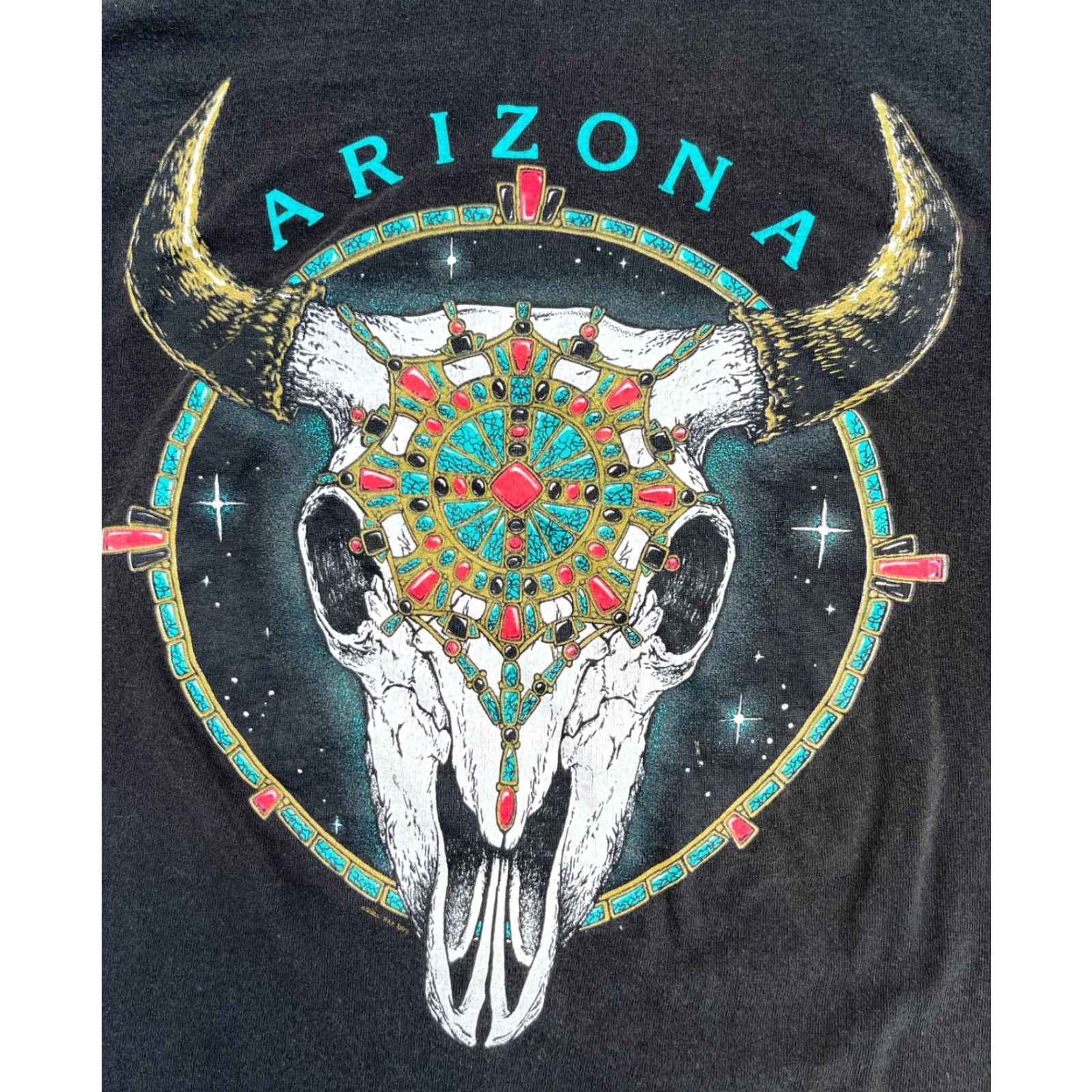 Fruit Of The Loom VINTAGE Men's 90s Arizona T-Shirt Fruit of the Loom USA Black Cotton Short Sleeve Crew Neck Size L Mens Size US L / EU 52-54 / 3 - 3 Thumbnail