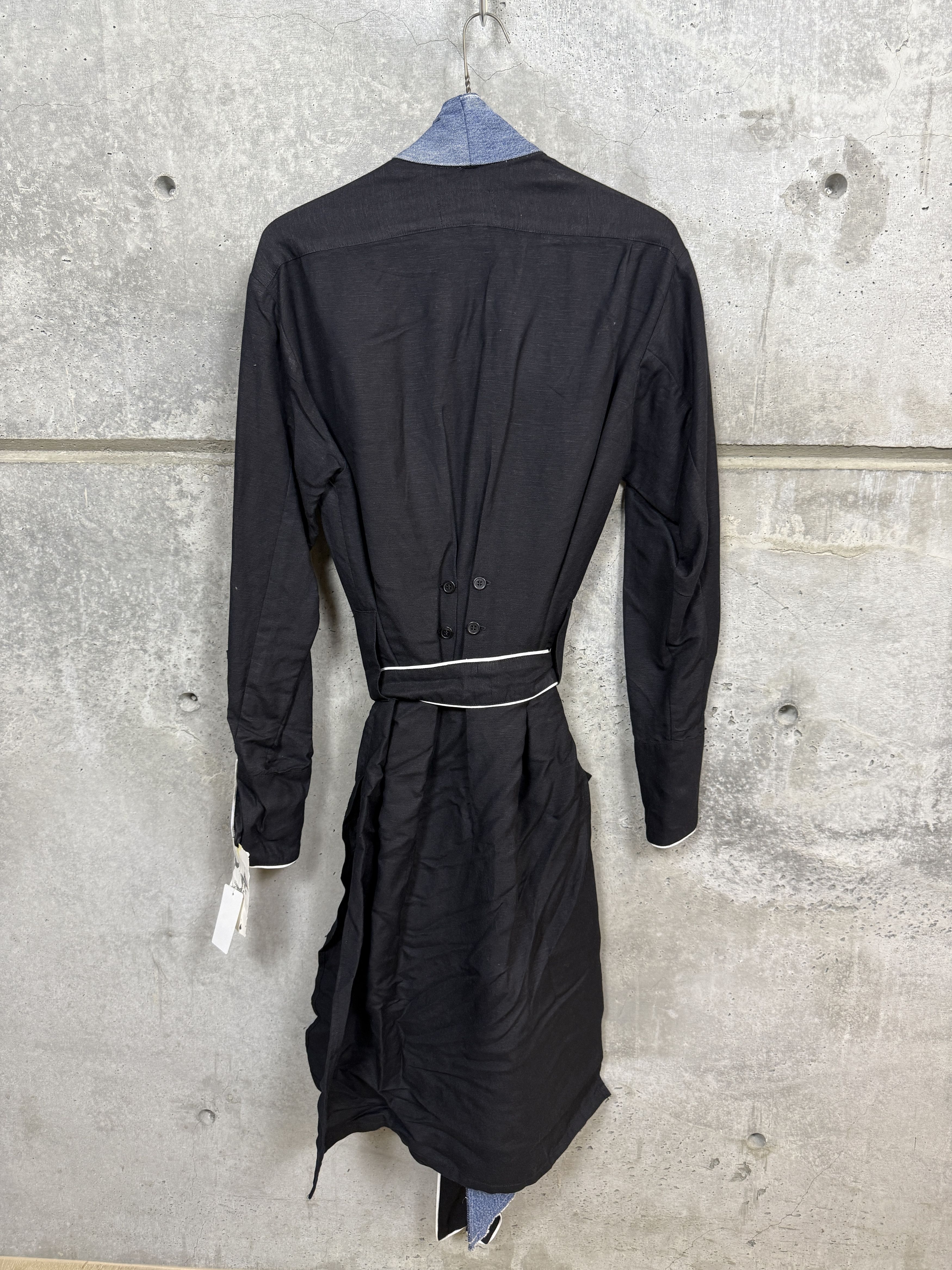 Greg Lauren $1995 Greg Lauren Black Linen Robe GL1 Size US L / EU 52-54 / 3 - 9 Thumbnail