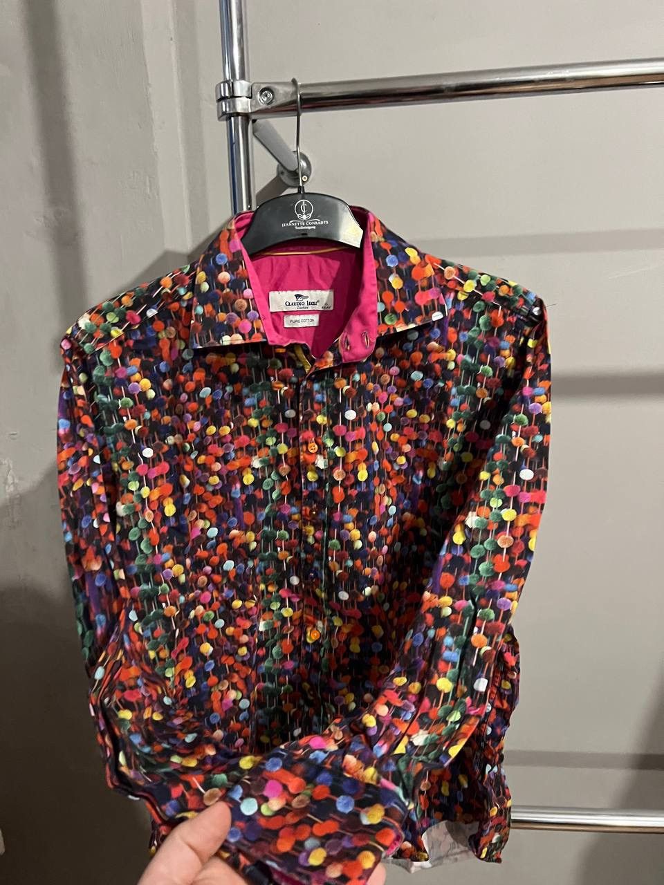 Other CLAUDIO LUGLI COUTURE ITALY ABSTRACT MENS BUTTON SHIRT SZ XL Size US XL / EU 56 / 4 - 7 Thumbnail
