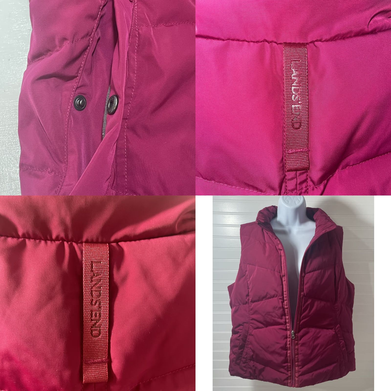 Lands' End Lands End Puffer Vest Women L Purple Zip Pockets High Neck Mid-Length Sleeveless Logo Size L / US 10 / IT 46 - 10 Thumbnail