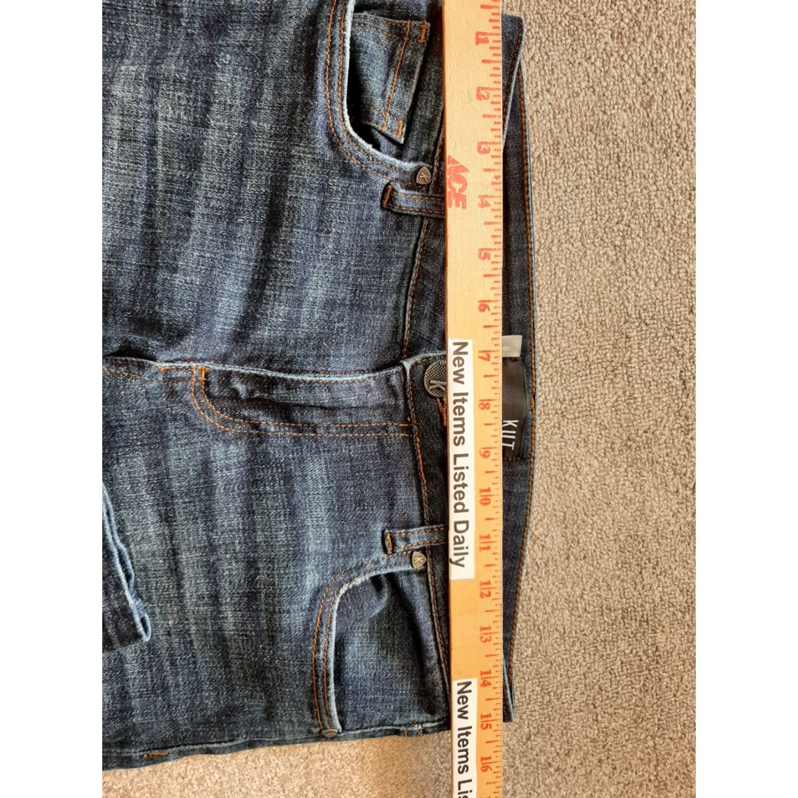 Vintage KUT from the Kloth Jeans Women's Size 6 Blue Denim Straight 5-Pocket Design Regular Stretch Pocket Blue Denim 6 Women Jeans Clinch? Size 28" / US 6 / IT 42 - 3 Thumbnail