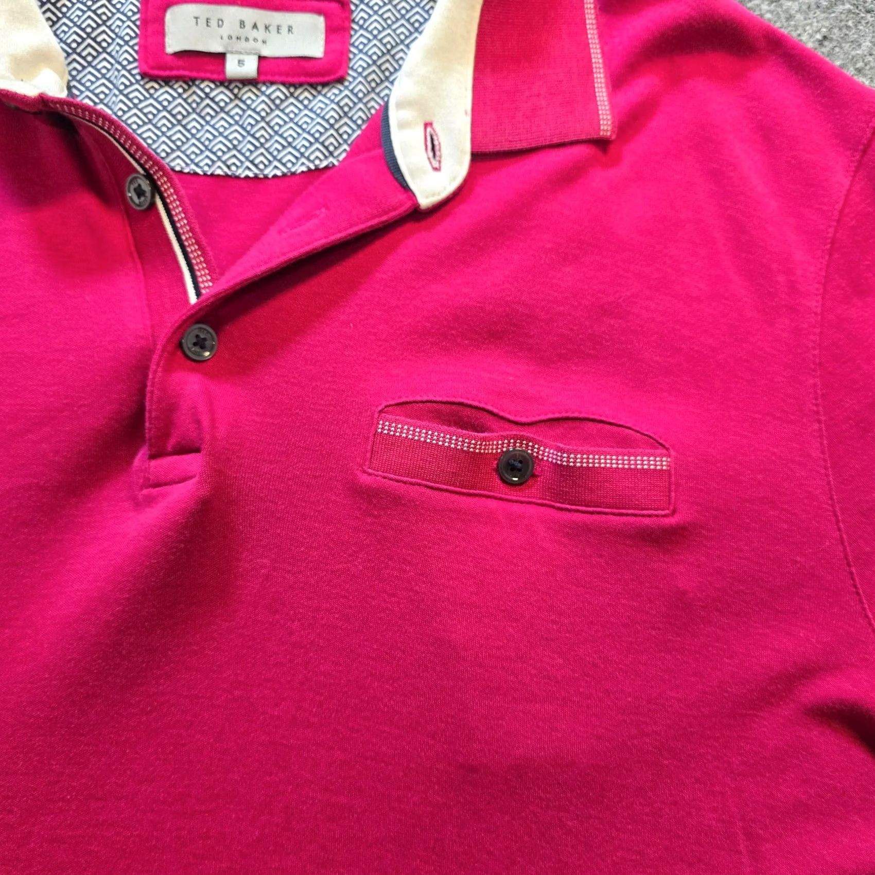 Ted Baker Ted Baker Shirt Polo Mens XL Red Short Sleeve Pocket Casual Preppy Size US XL / EU 56 / 4 - 5 Thumbnail