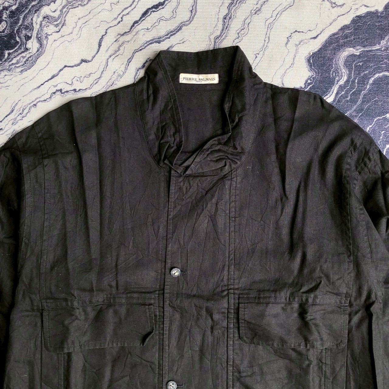 Pierre Balmain Vintage 90s Pierre Balmain Black Minimal Zip Jacket Size US L / EU 52-54 / 3 - 4 Thumbnail