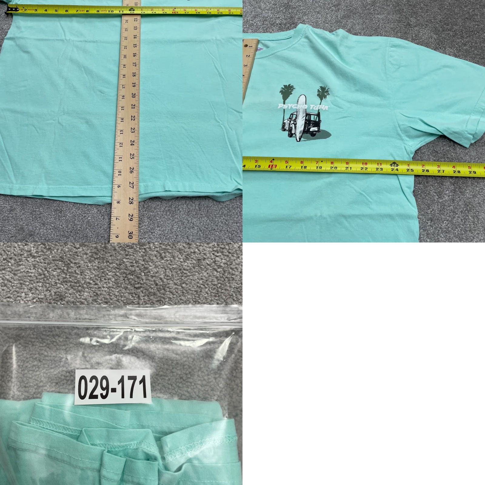 Vintage Psycho Tuna T-Shirt Mens XL Green Mint Crew Neck Short Sleeve Cotton Tee Size US XL / EU 56 / 4 - 8 Thumbnail