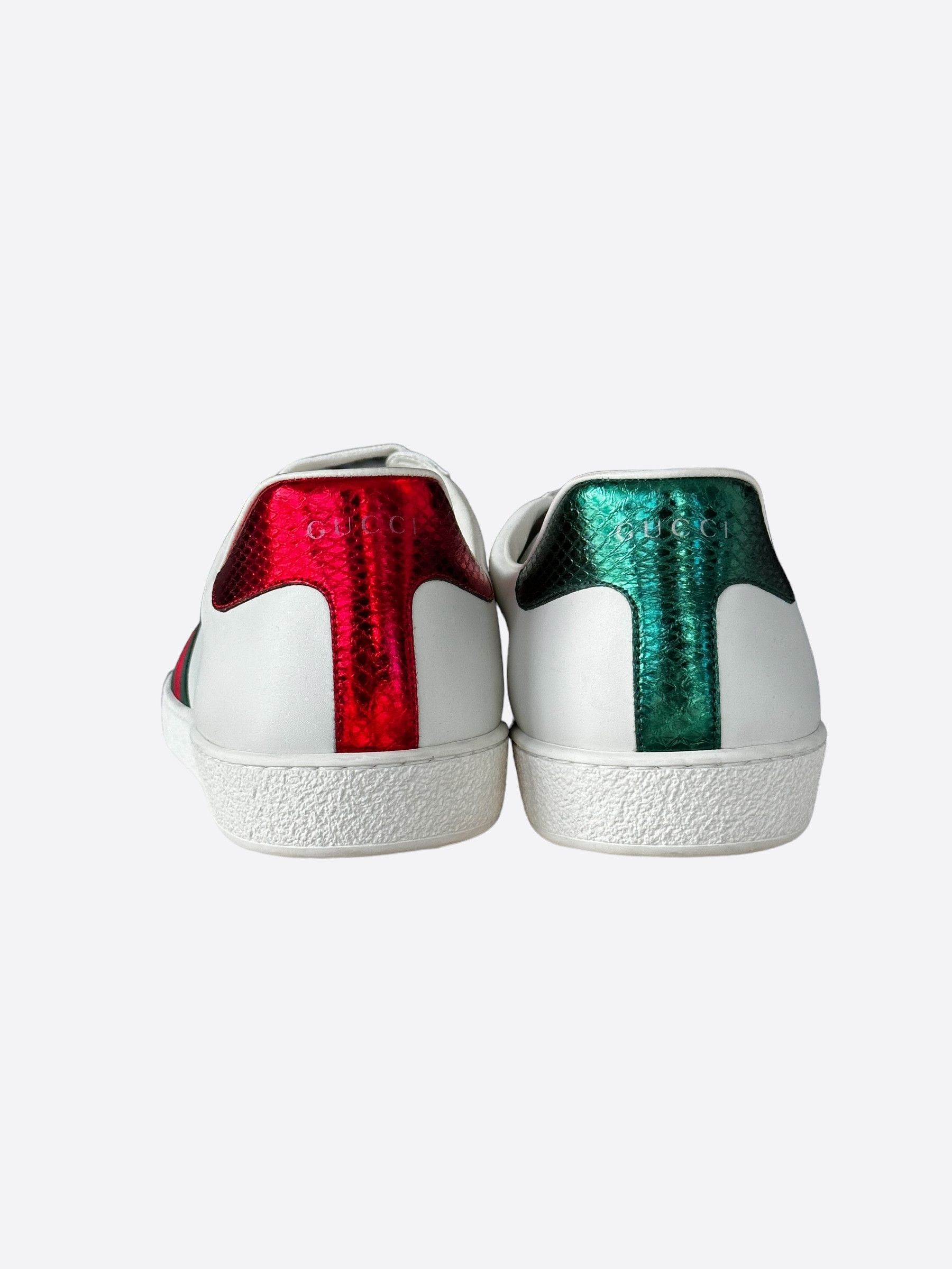 Gucci Gucci White Green & Red Striped Ace Sneaker Size US 15 / EU 48 - 4 Thumbnail