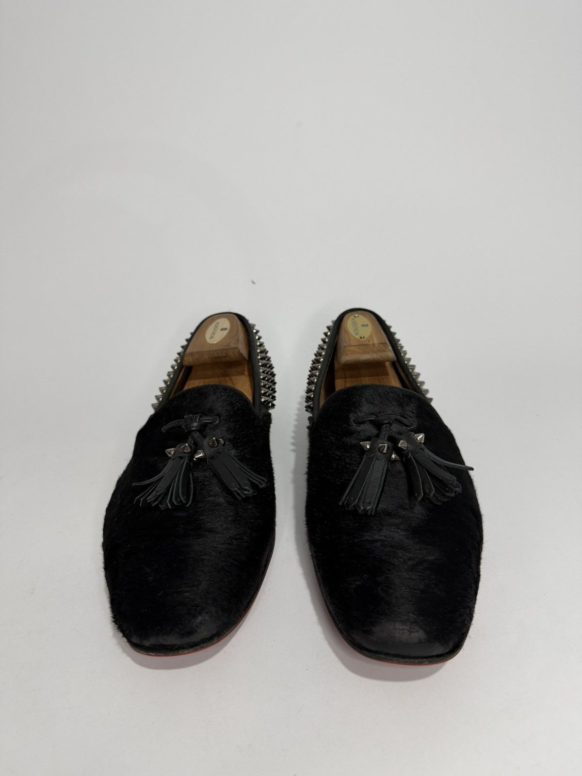 Christian Louboutin Christian Louboutin Black Pony Hair Tassel Spike Loafers Size US 9.5 / EU 42-43 - 3 Thumbnail