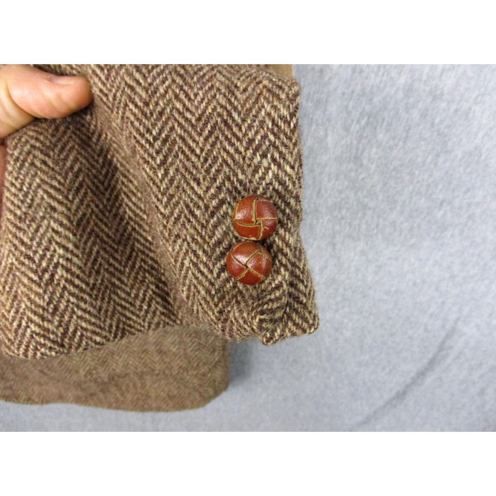 Orvis VINTAGE Orvis Harris Tweed Brown Sport Coat Elbow Patches England Made Large Wool/ Suede Notch Lapel Single-Breasted 2 Button Mens Casual Business Size US L / EU 52-54 / 3 - 3 Thumbnail