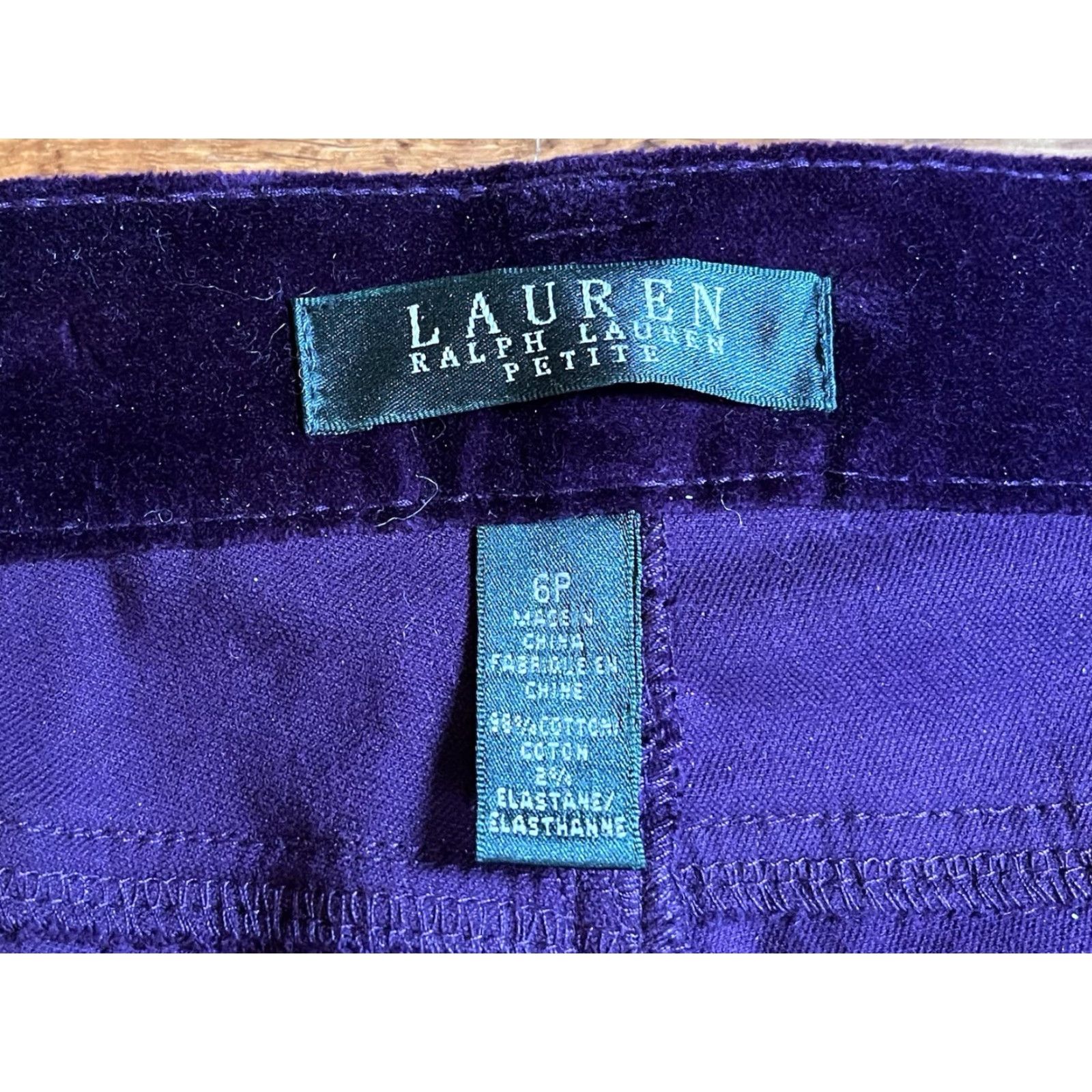 Ralph Lauren Lauren Ralph Lauren Velvet Pants Chino Women's 6P Petite Plum Purple Pants Chino Velvet Women’s 6P Purple Bohemian Preppy Style Size 28" / US 6 / IT 42 - 5 Thumbnail