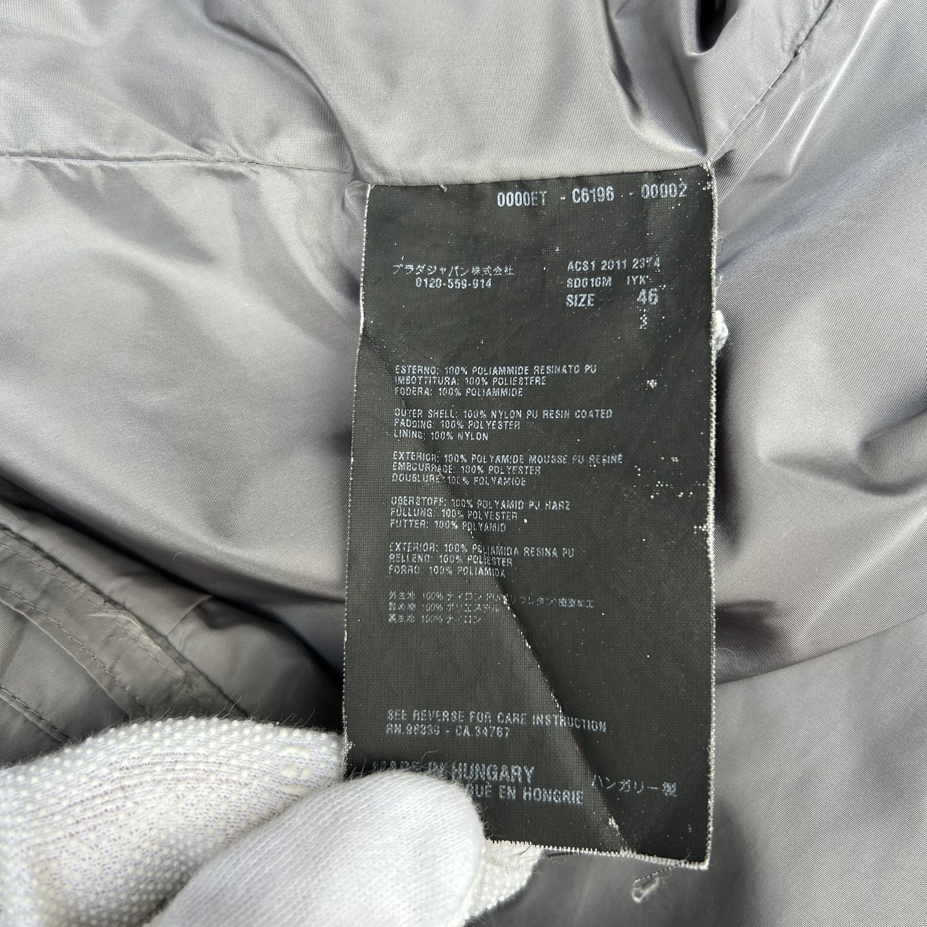 Prada Prada Grey Padded Nylon Blazer Jacket Size 46R - 8 Thumbnail