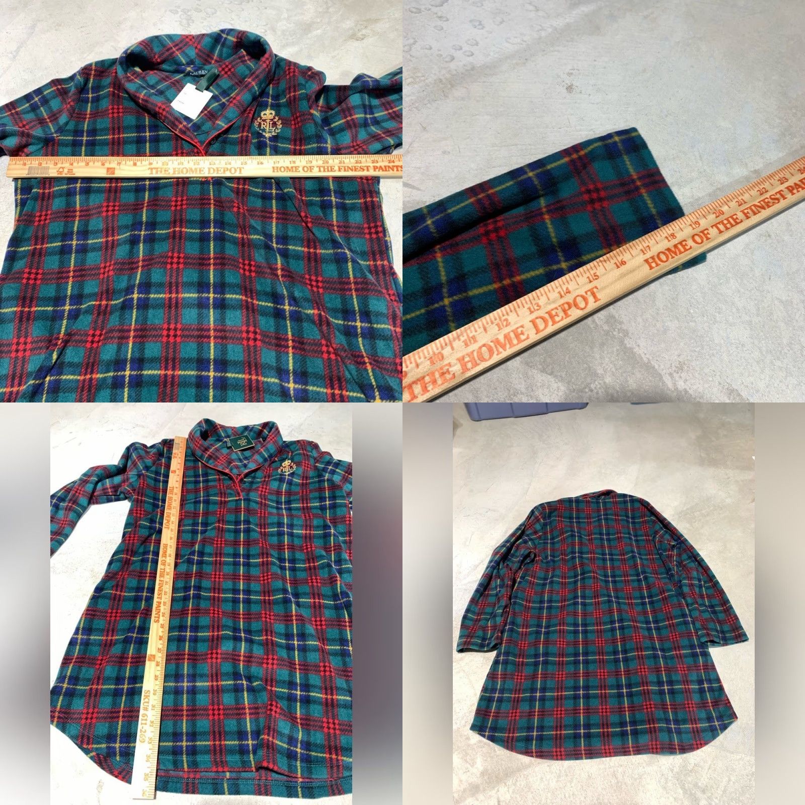 Ralph Lauren Lauren Ralph Lauren Plaid Nightgown Long Sleeve Fleece Gown Women XL Red Size XL / US 12-14 / IT 48-50 - 8 Thumbnail