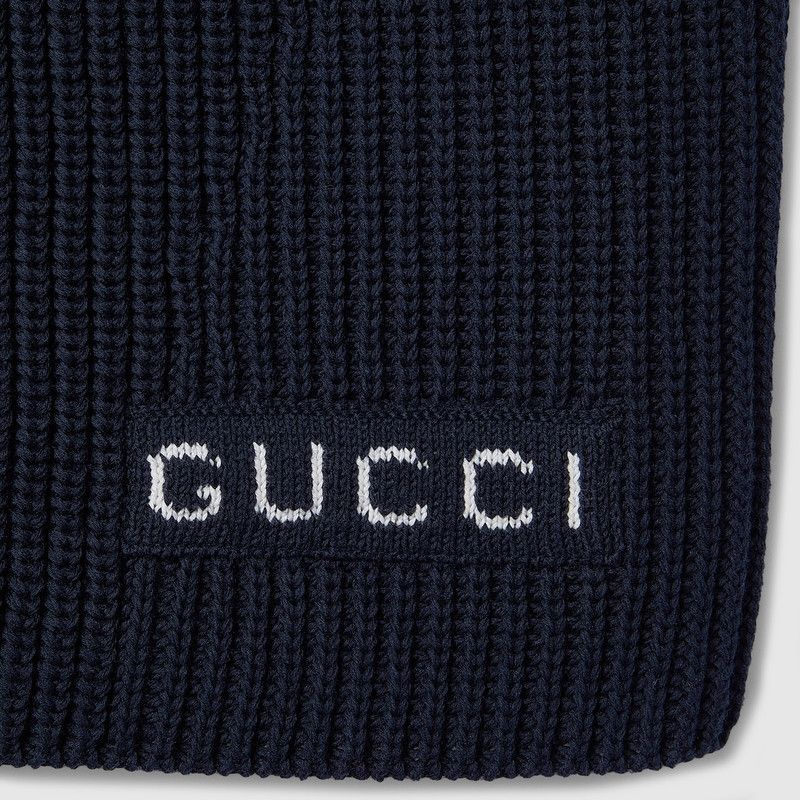 Gucci o1la5ras0526 Chunky Rib Cotton Polo Top in Dark Blue Size XL / US 12-14 / IT 48-50 - 8 Thumbnail
