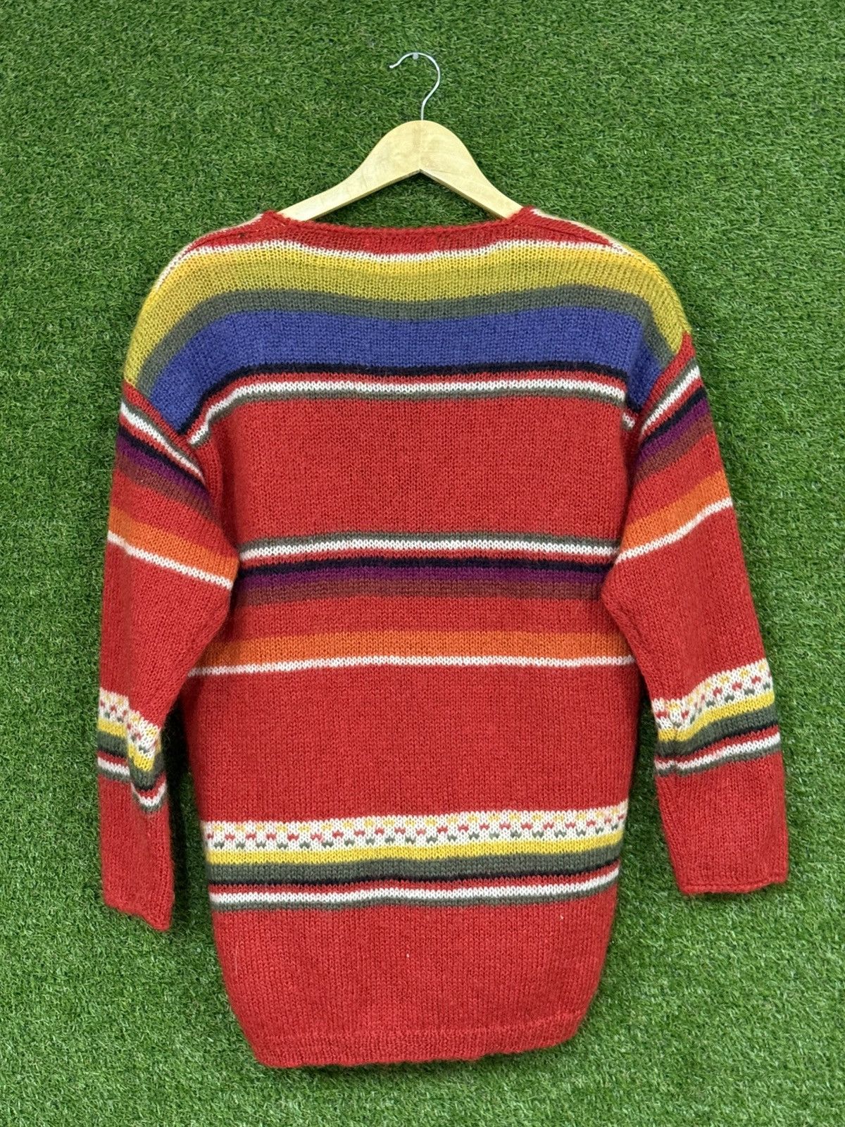 Vintage RARE Vintage Mohair Aztec Southwestern Stripe Cardigan Large Size L / US 10 / IT 46 - 6 Thumbnail