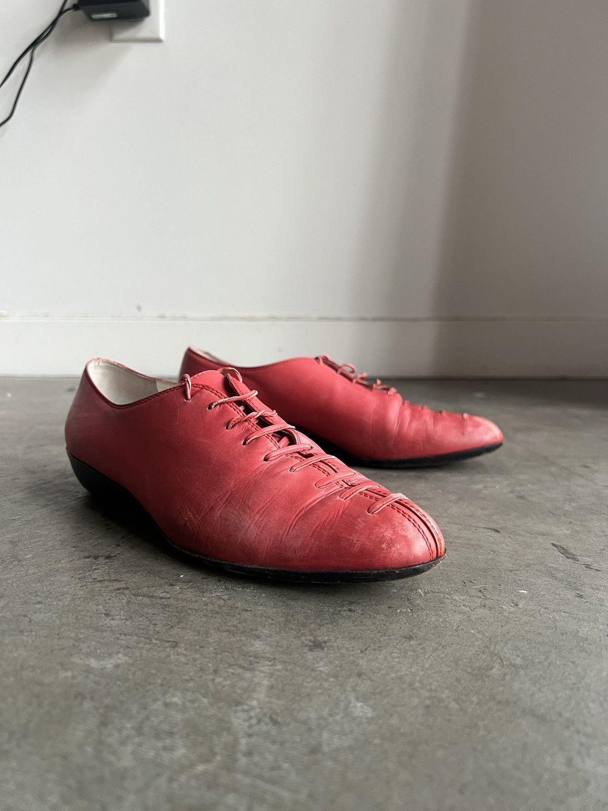 Salvatore Ferragamo × Yohji Yamamoto Salvatore Ferragamo for Yohji Yamamoto Leather Brogues Size US 5.5 / IT 35.5 - 2 Thumbnail