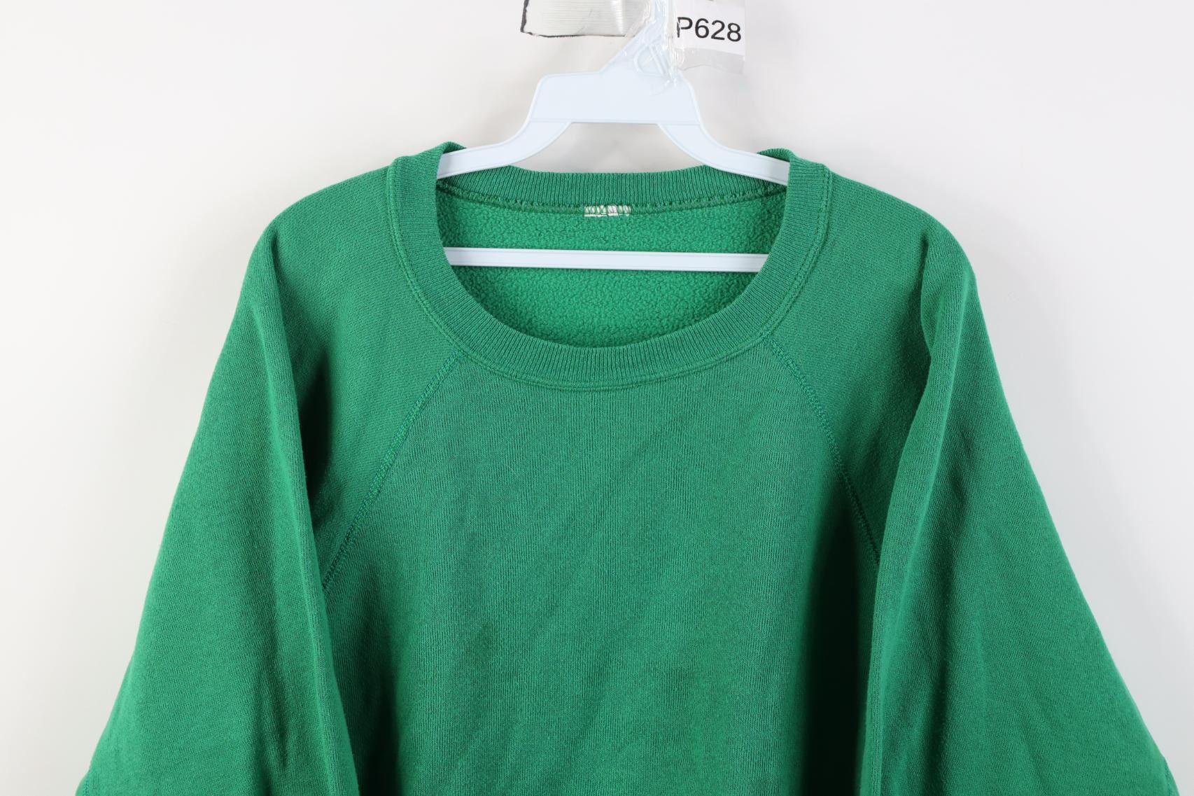 Vintage Vintage 70s 80s Streetwear Blank Gusset Sweatshirt Green USA Size L / US 10 / IT 46 - 2 Thumbnail