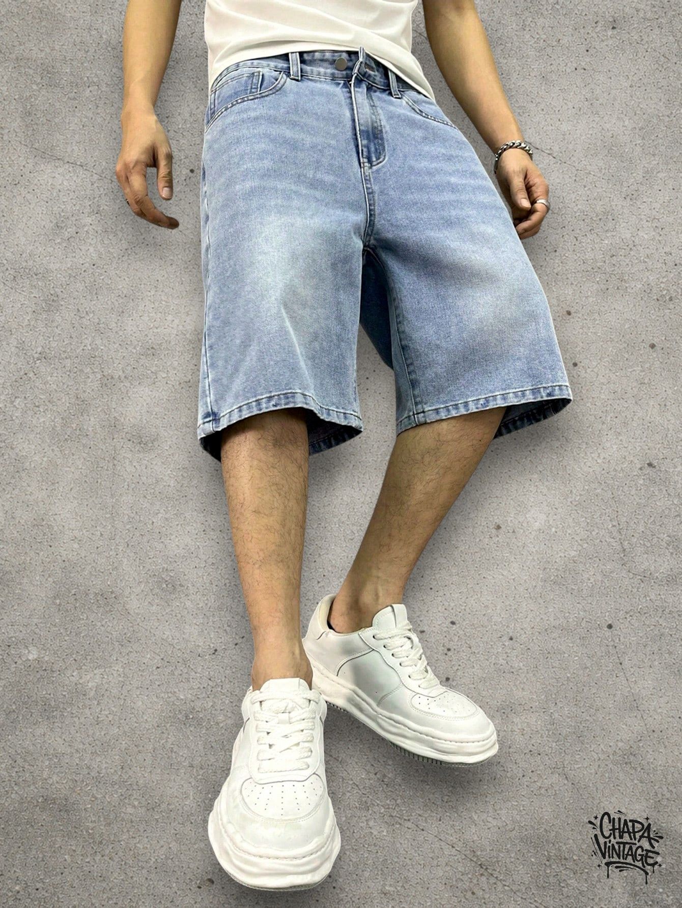 Vintage Baby blue denim shorts Size US 32 / EU 48 - 1 Thumbnail