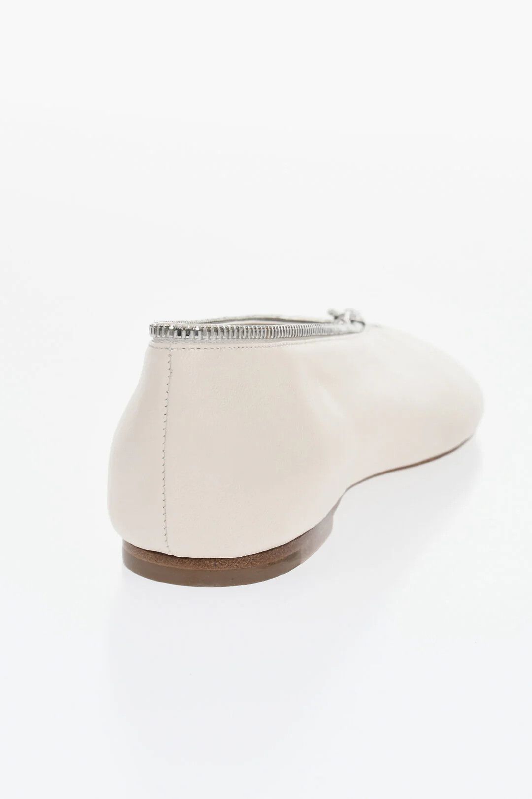 Burberry og1mm0426 Zip-Up Leather Ballet Flats in Beige Size US 6 / IT 36 - 3 Thumbnail