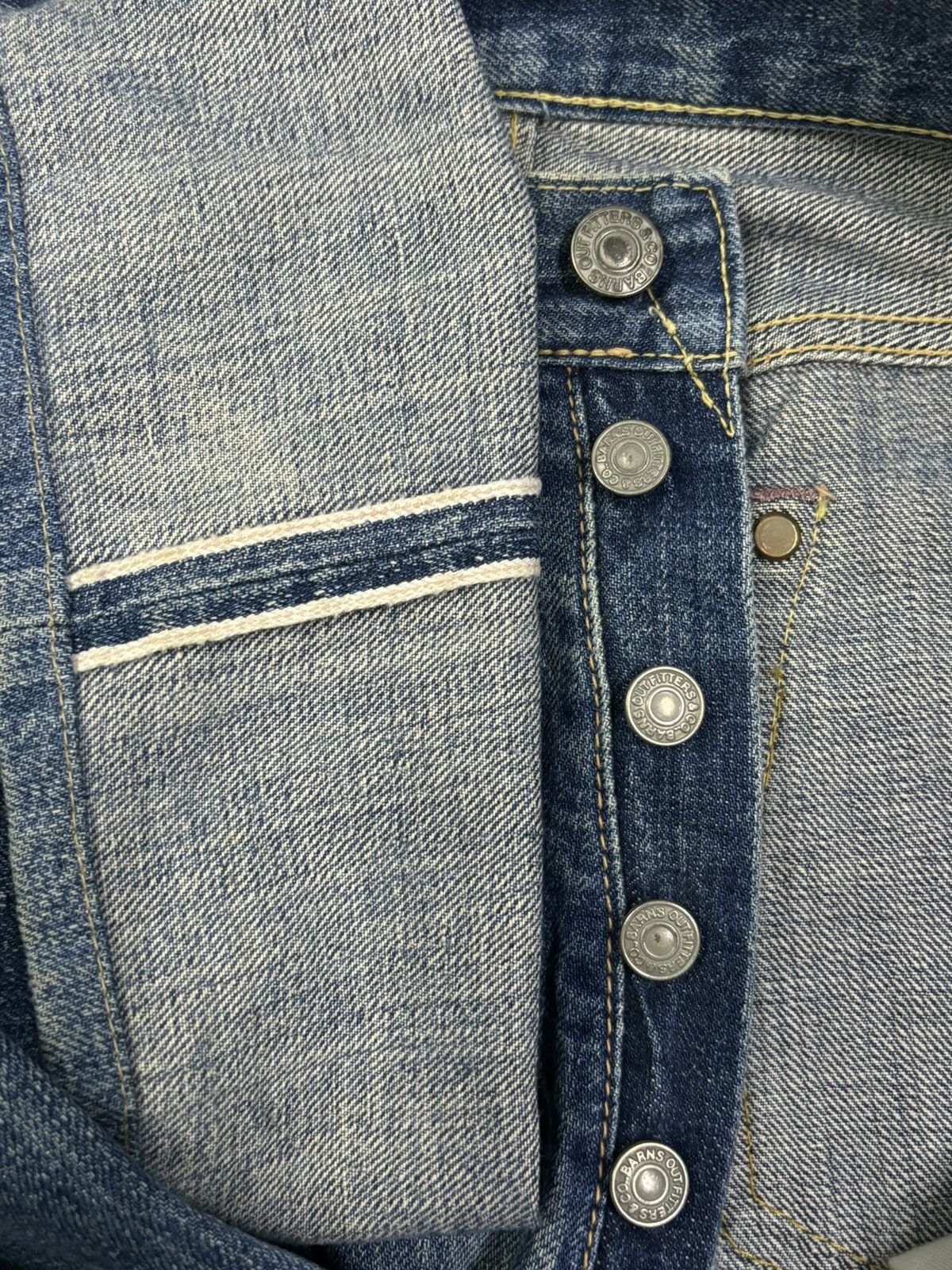 BARNS OUTFITTERS Vintage 90s Barns Japan Selvedge Mud Wash Loose Fit Jeans Size US 32 / EU 48 - 5 Thumbnail